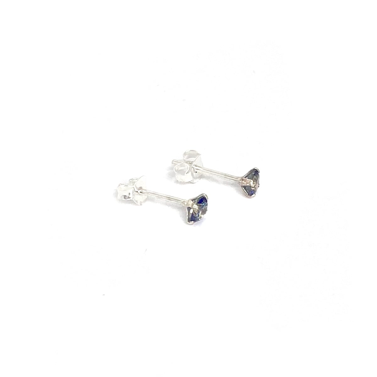 AROS ANDREA COGGIOLA JOYAS CIRCÓN AZUL GRIFAS 4MM PLATA FINA 925 - 2