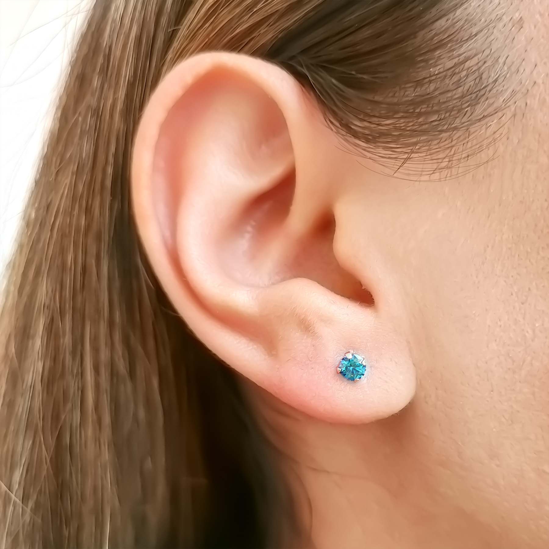 AROS ANDREA COGGIOLA JOYAS CIRCÓN AZUL GRIFAS 4MM PLATA FINA 925 - 3