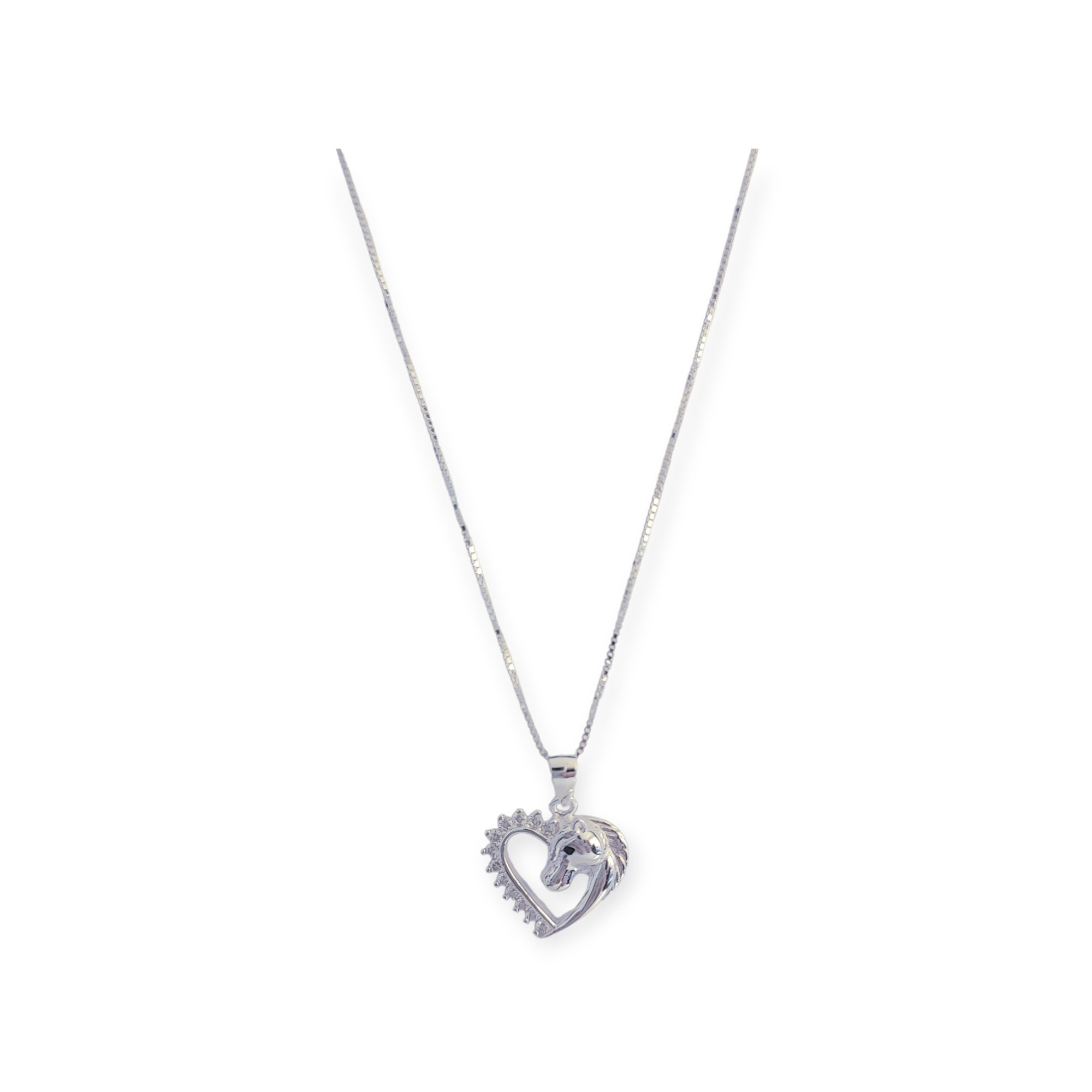 COLLAR ANDREA COGGIOLA JOYAS PLATA FINA 925 CORAZÓN CABALLO CIRCÓN - 1