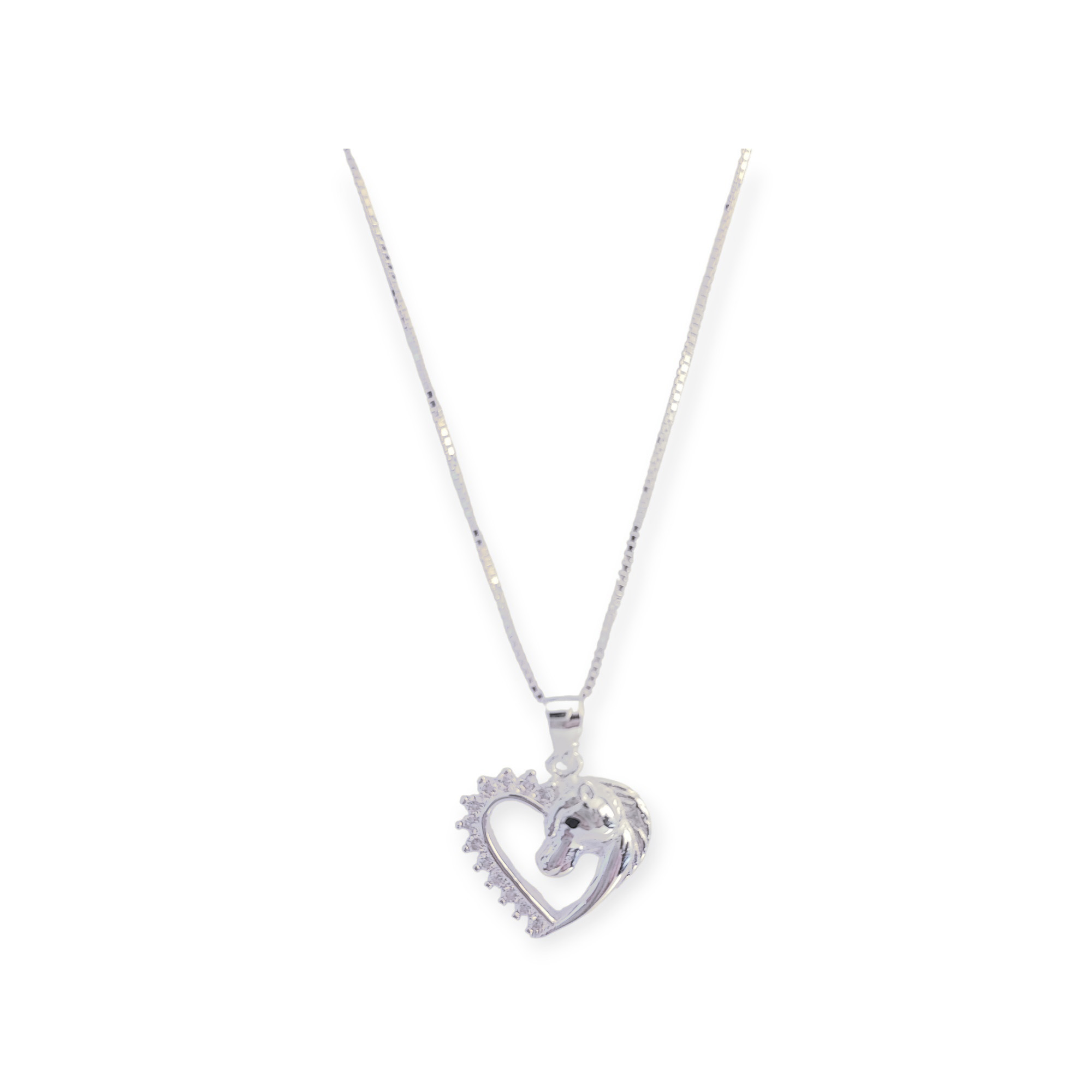 COLLAR ANDREA COGGIOLA JOYAS PLATA FINA 925 CORAZÓN CABALLO CIRCÓN - 2