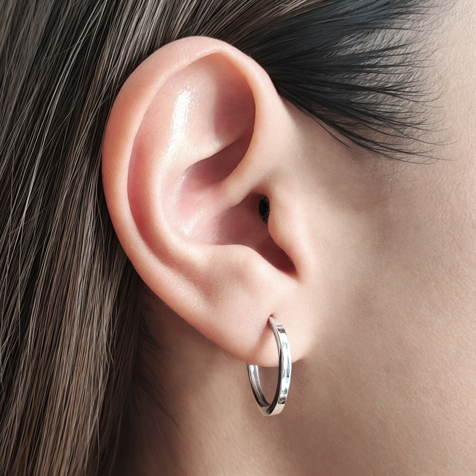 AROS ANDREA COGGIOLA JOYAS ARGOLLA TUBO CUADRADO 18MM PLATA FINA 925 - 3