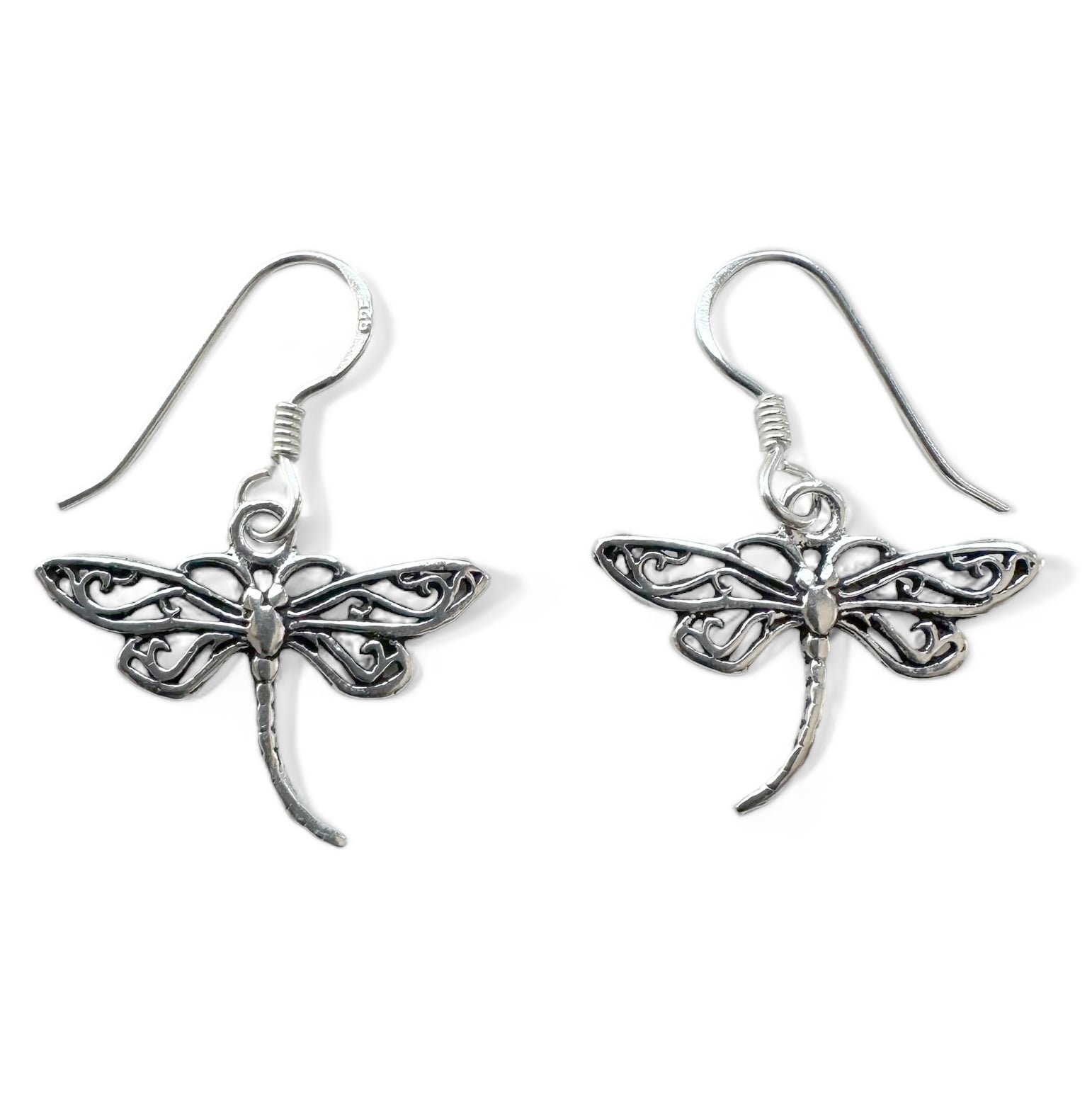 AROS ANDREA COGGIOLA JOYAS LIBELULA COLGANTE GANCHO PLATA FINA 925