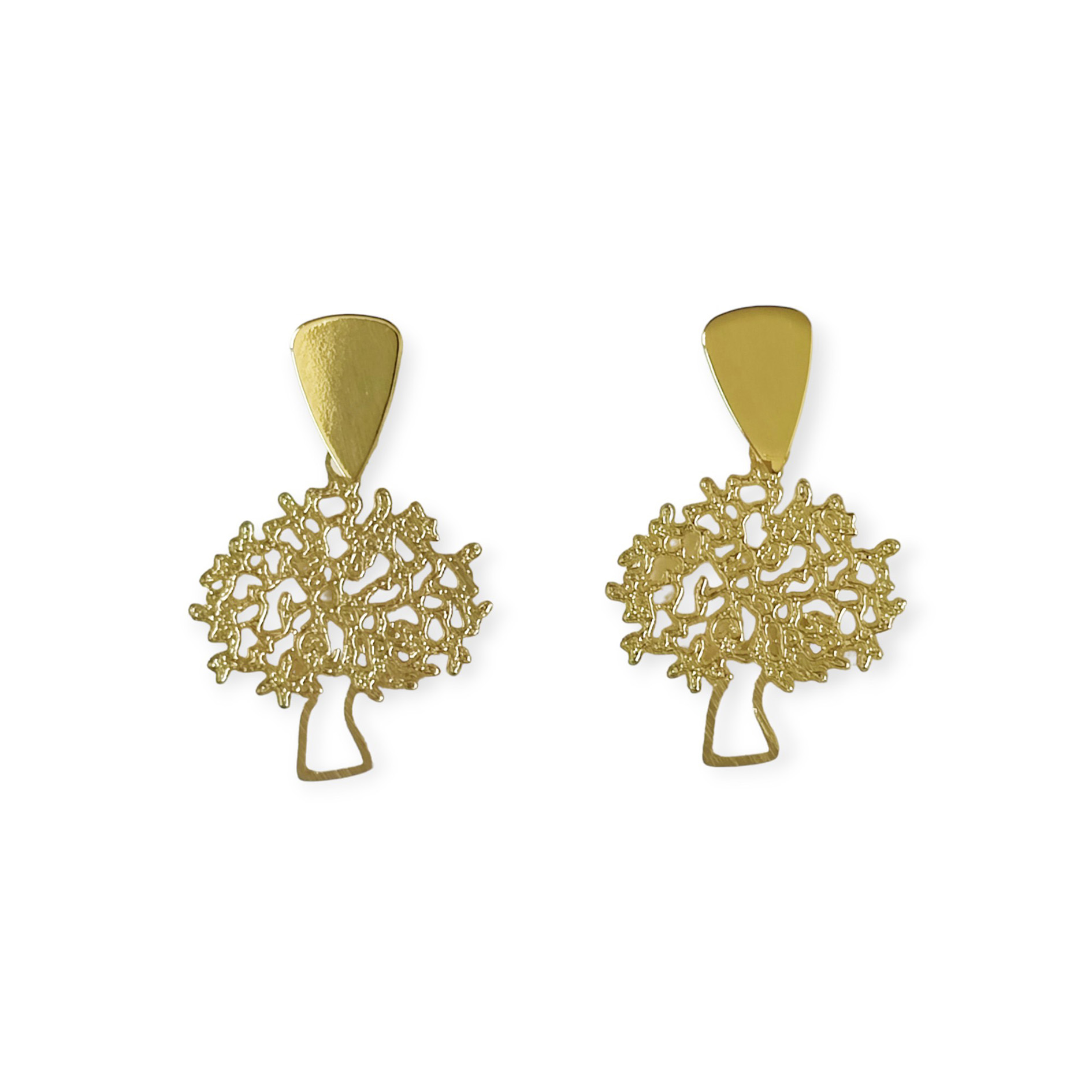 AROS ANDREA COGGIOLA JOYAS ÁRBOL DE LA VIDA CALADO ENCHAPADO ORO 18 K - 1