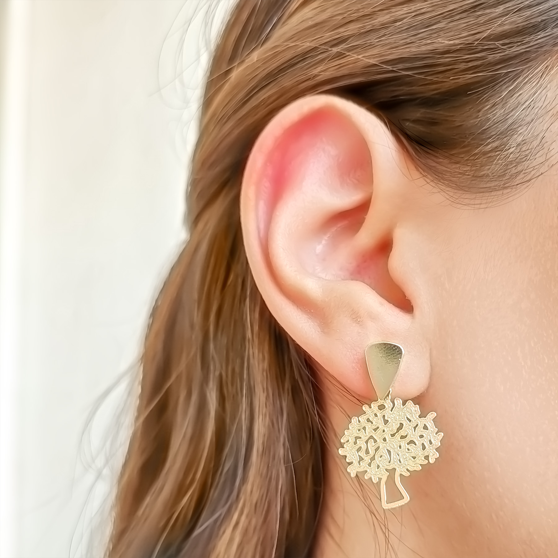 AROS ANDREA COGGIOLA JOYAS ÁRBOL DE LA VIDA CALADO ENCHAPADO ORO 18 K - 3