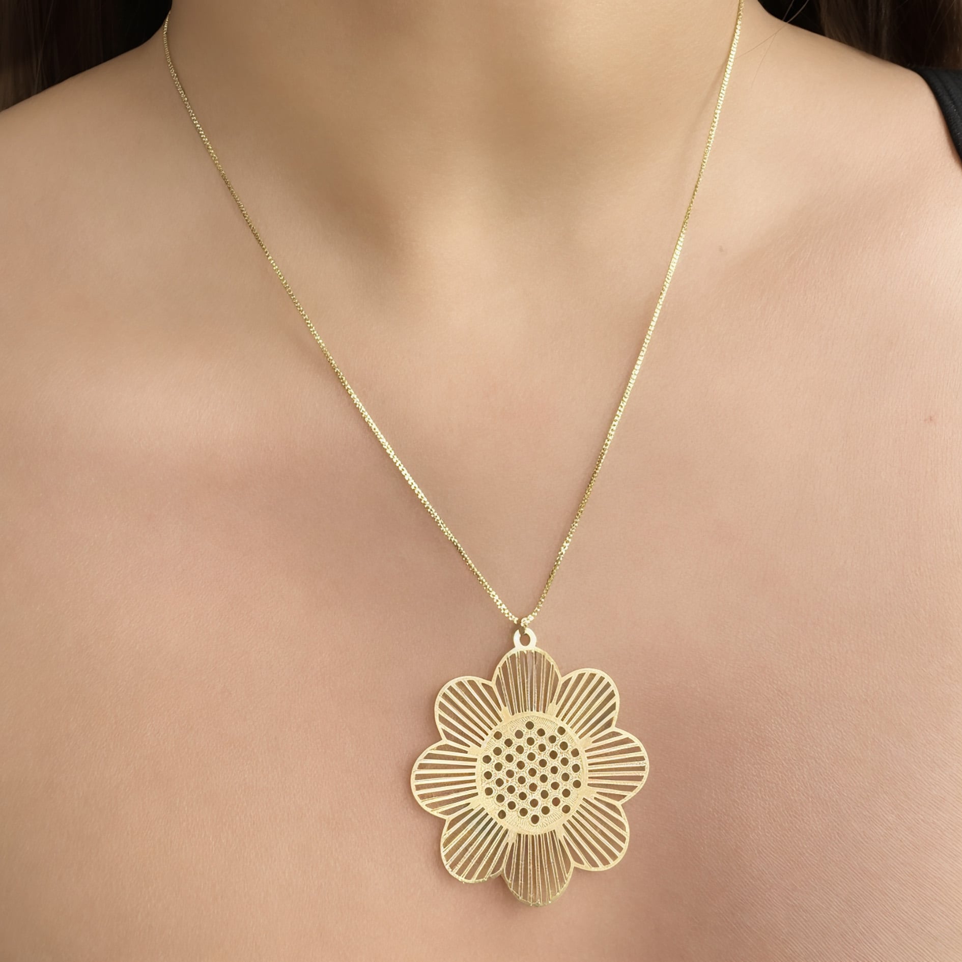 COLLAR ANDREA COGGIOLA JOYAS ENCHAPADO ORO 18 K FLOR - 2