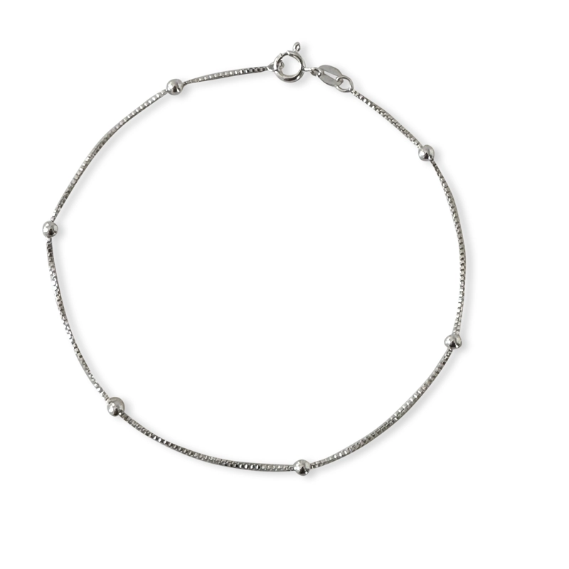 TOBILLERA ANDREA COGGIOLA JOYAS VENECIANA BOLITA PLATA FINA 925 - 1