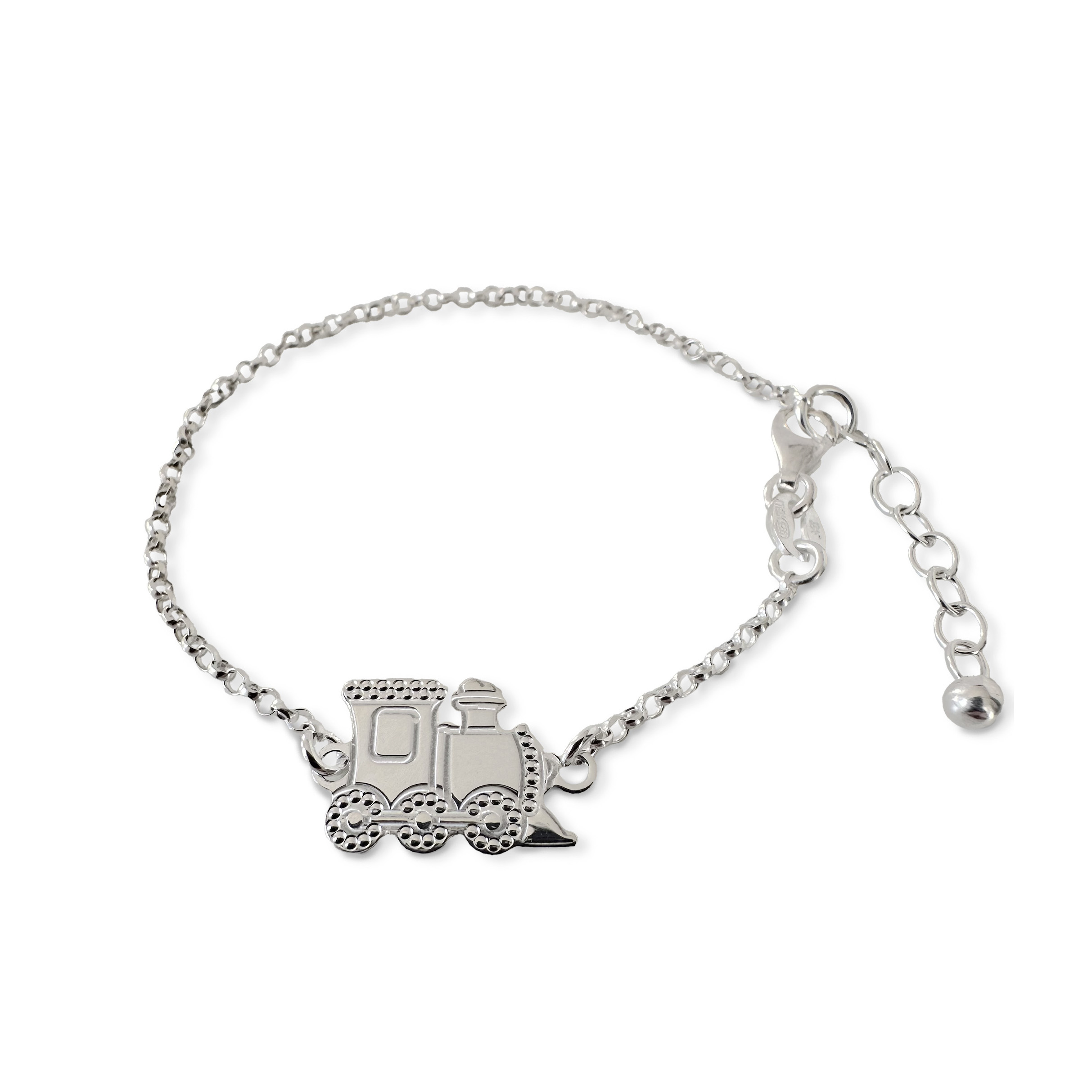 PULSERA ANDREA COGGIOLA JOYAS BEBÉ TREN PLATA FINA 925 - 1