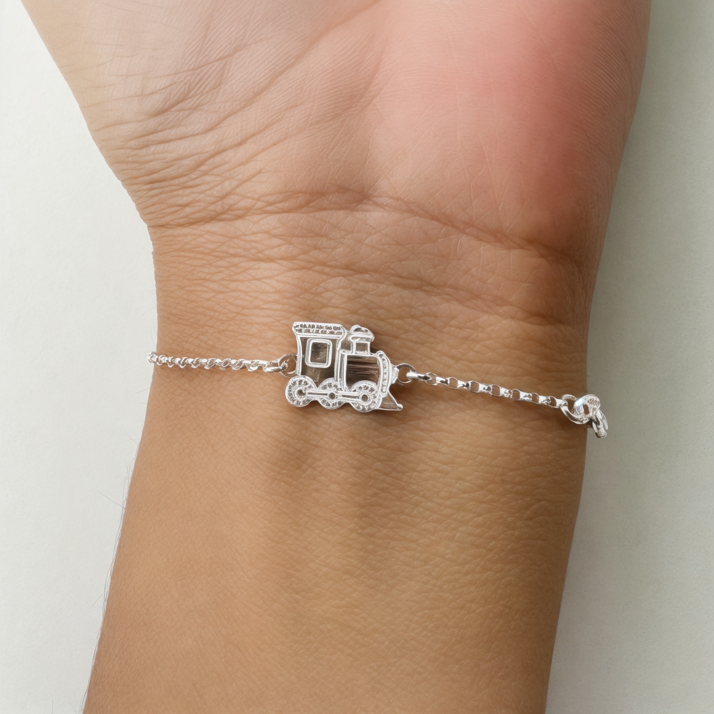 PULSERA ANDREA COGGIOLA JOYAS BEBÉ TREN PLATA FINA 925 - 2
