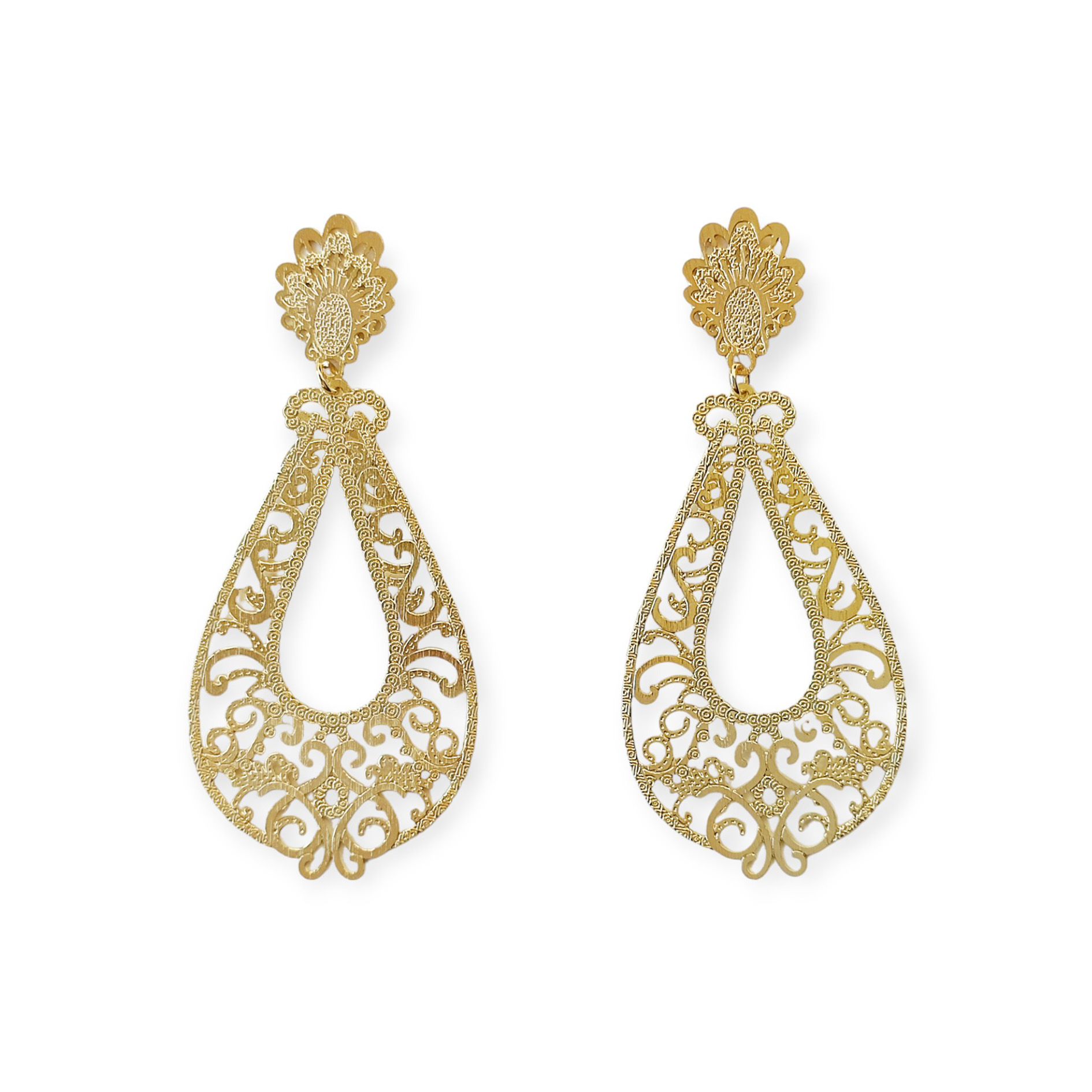 AROS ANDREA COGGIOLA JOYAS CLAUDIA GOTA CALADA ENCHAPADO ORO 18K - 1