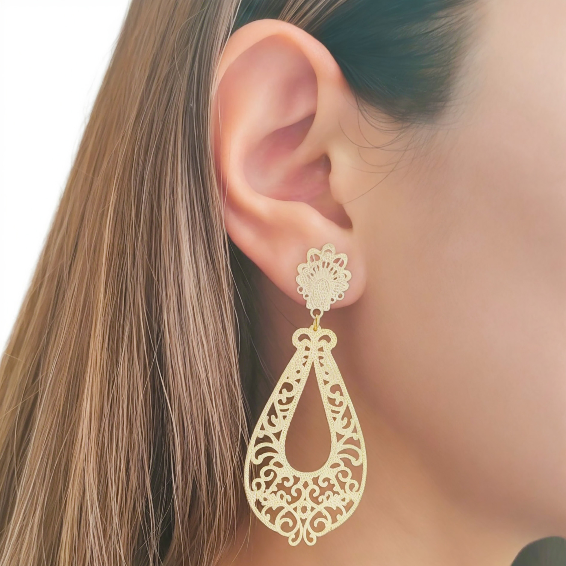 AROS ANDREA COGGIOLA JOYAS CLAUDIA GOTA CALADA ENCHAPADO ORO 18K - 3