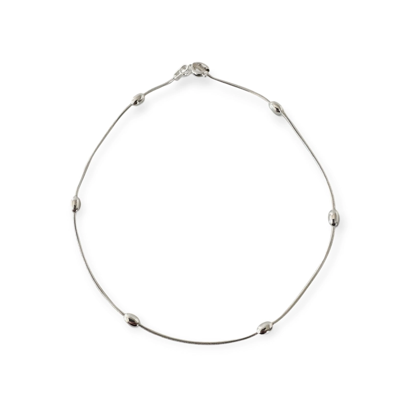 TOBILLERA ANDREA COGGIOLA JOYAS MELÓN COLA DE TOPO PLATA FINA 925 - 1