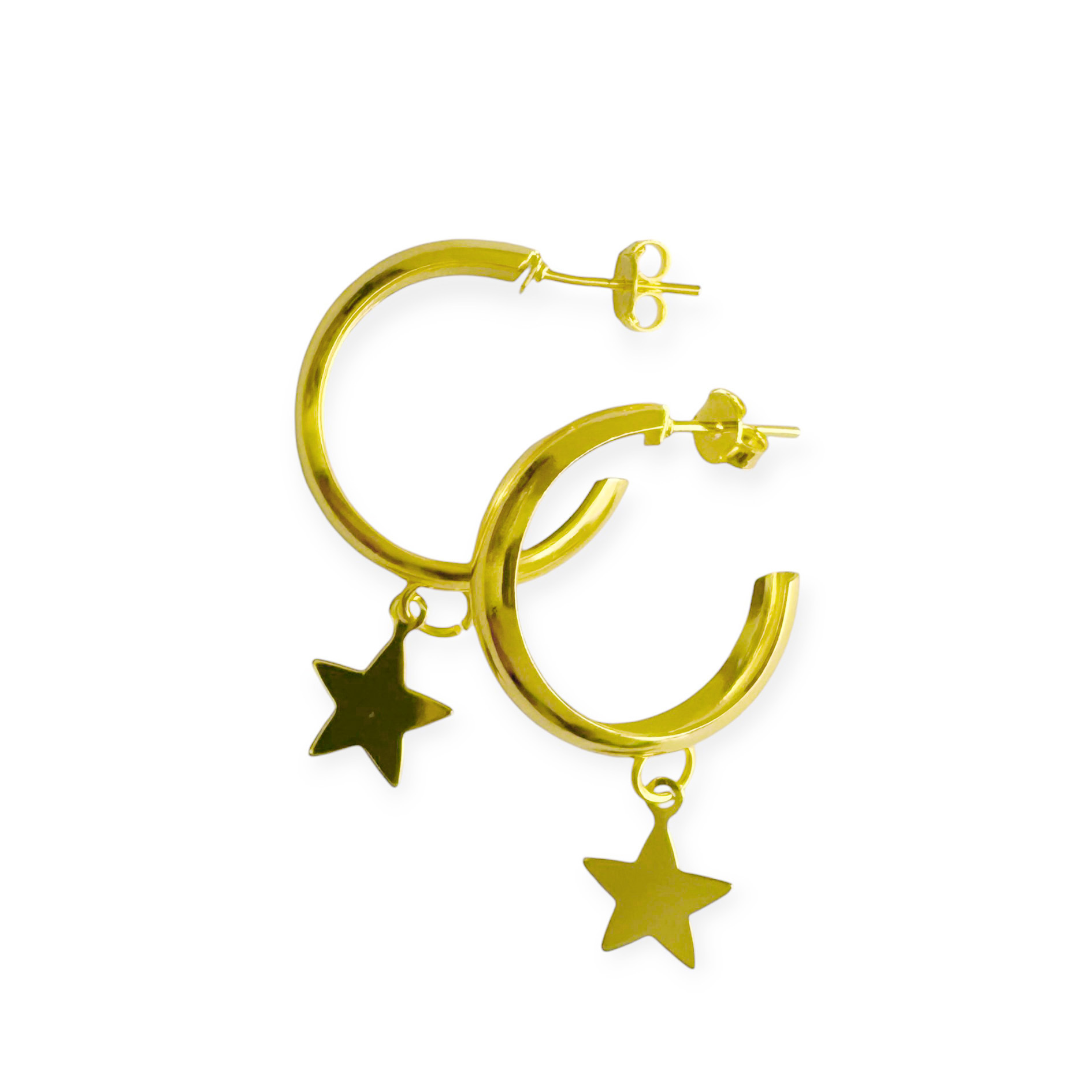 AROS ANDREA COGGIOLA JOYAS ARGOLLA BOTE ESTRELLA COLGANTE ENCHAPADO ORO 18K - 1