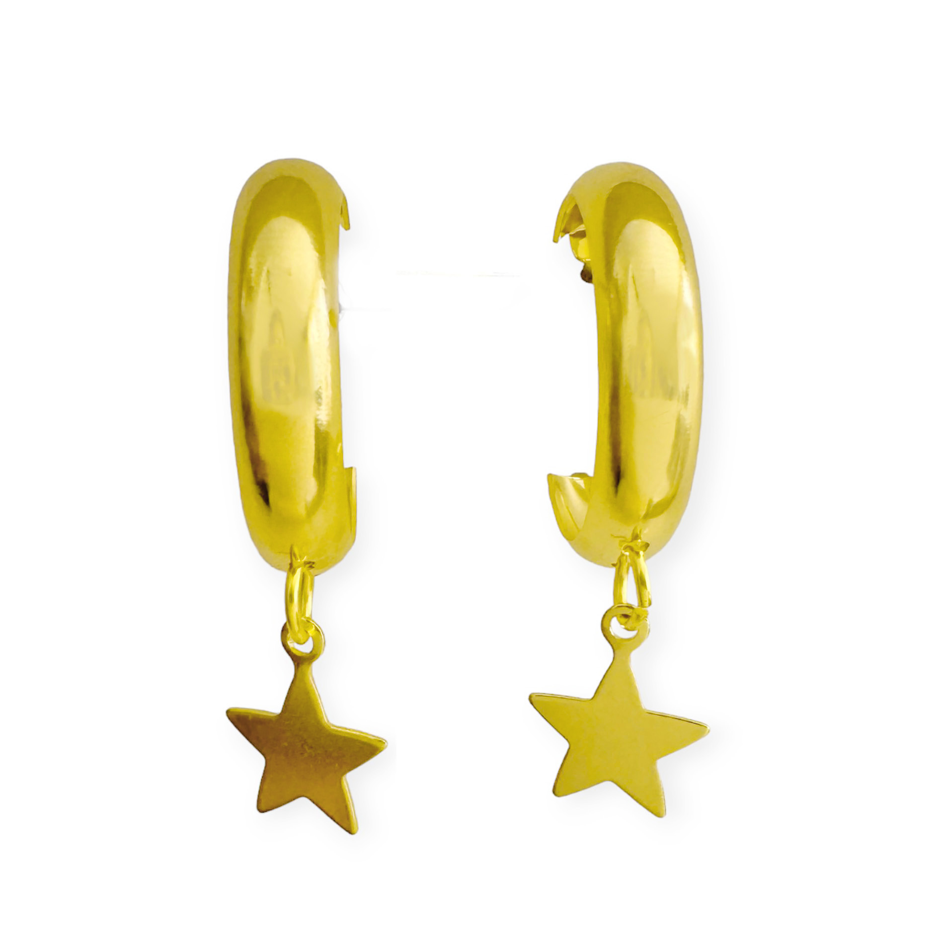 AROS ANDREA COGGIOLA JOYAS ARGOLLA BOTE ESTRELLA COLGANTE ENCHAPADO ORO 18K - 2