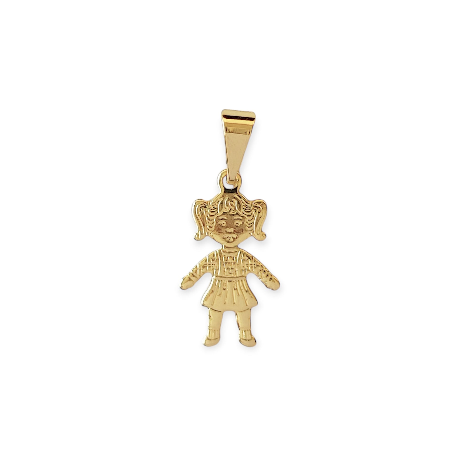 COLGANTE NIÑA SATINADA ENCHAPADO ORO 18K - 1