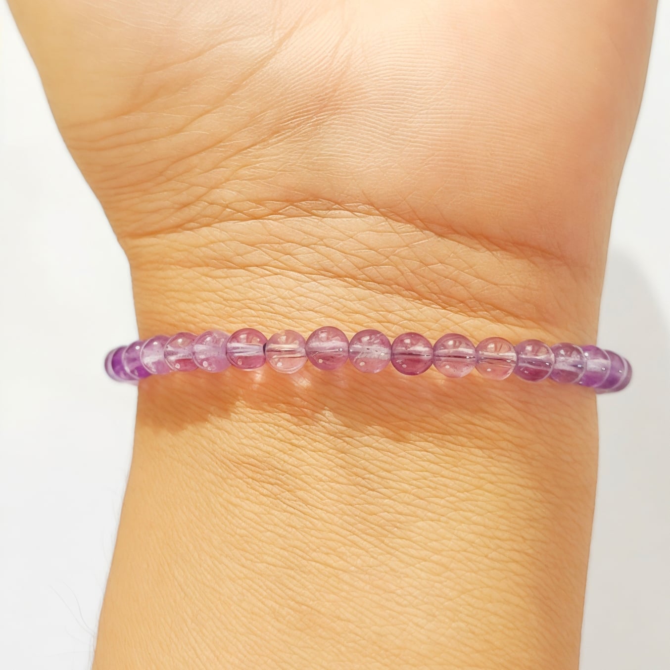PULSERA ANDREA COGGIOLA JOYAS AMATISTA 4MM CORDÓN MORADO PLATA FINA 925 AJUSTABLE - 3