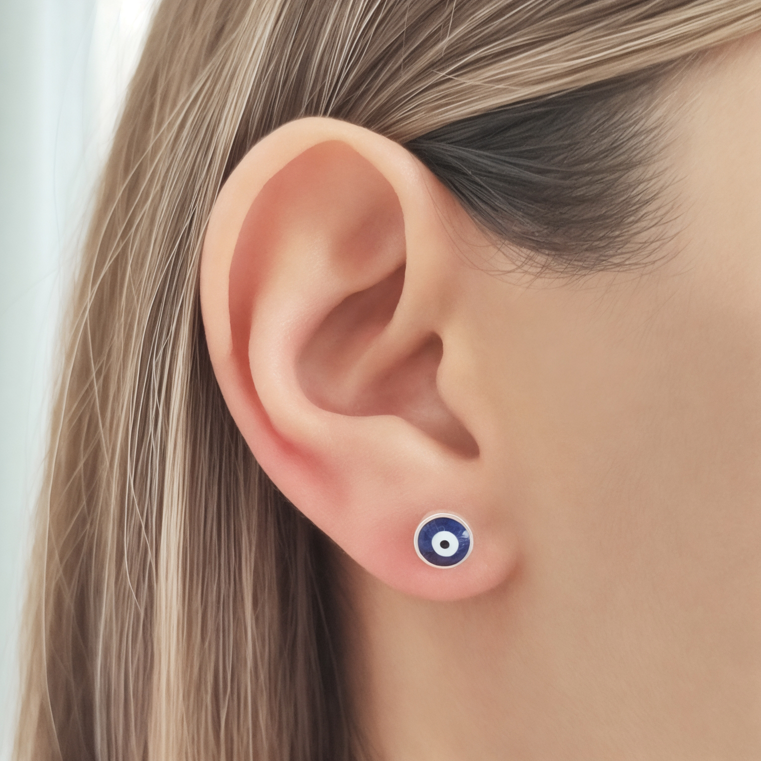 AROS ANDREA COGGIOLA JOYAS OJO TURCO CRISTAL AZUL 7MM PLATA FINA 925 - 4