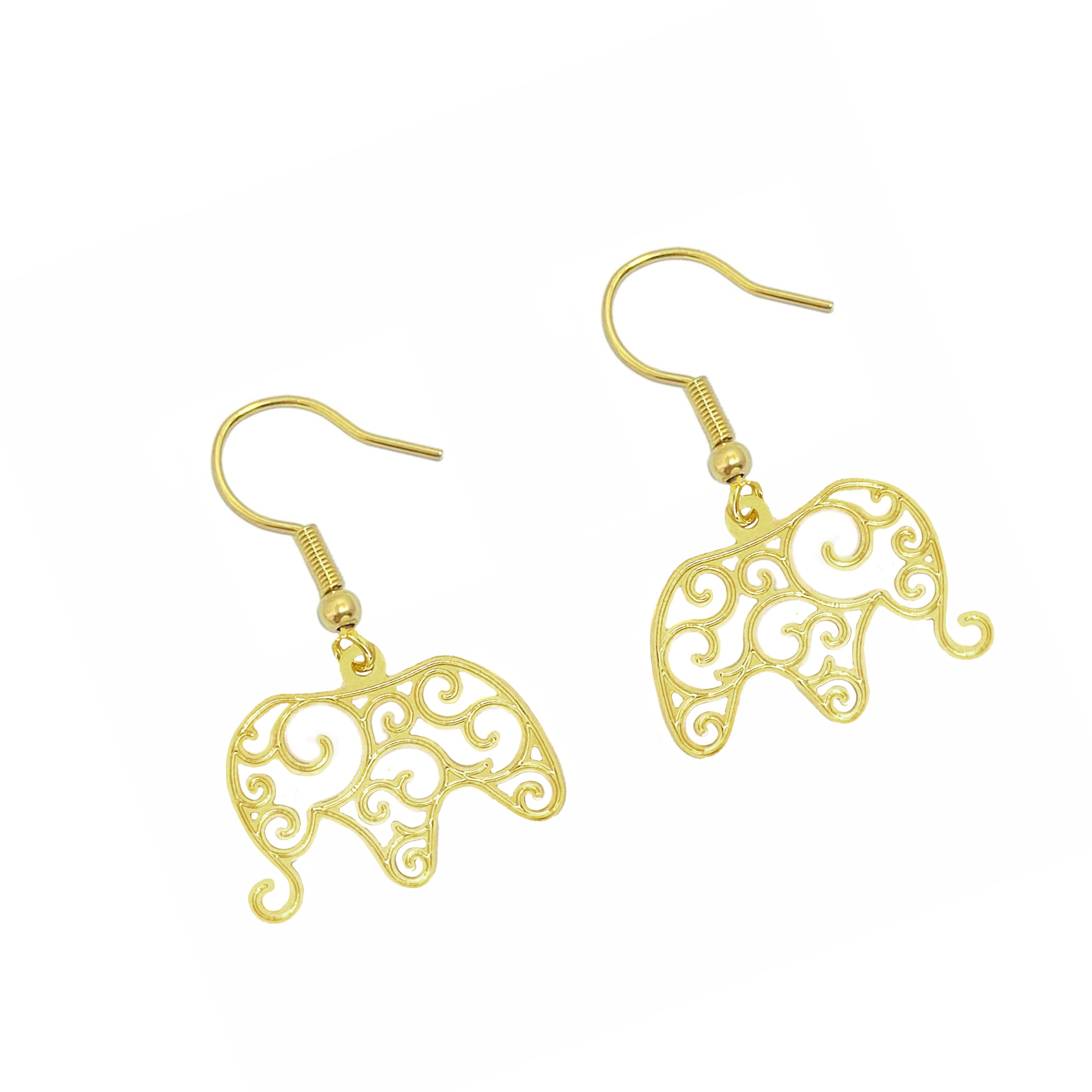 AROS ANDREA COGGIOLA JOYAS ELEFANTE COLGANTE GANCHO ENCHAPADO ORO 18K - 2