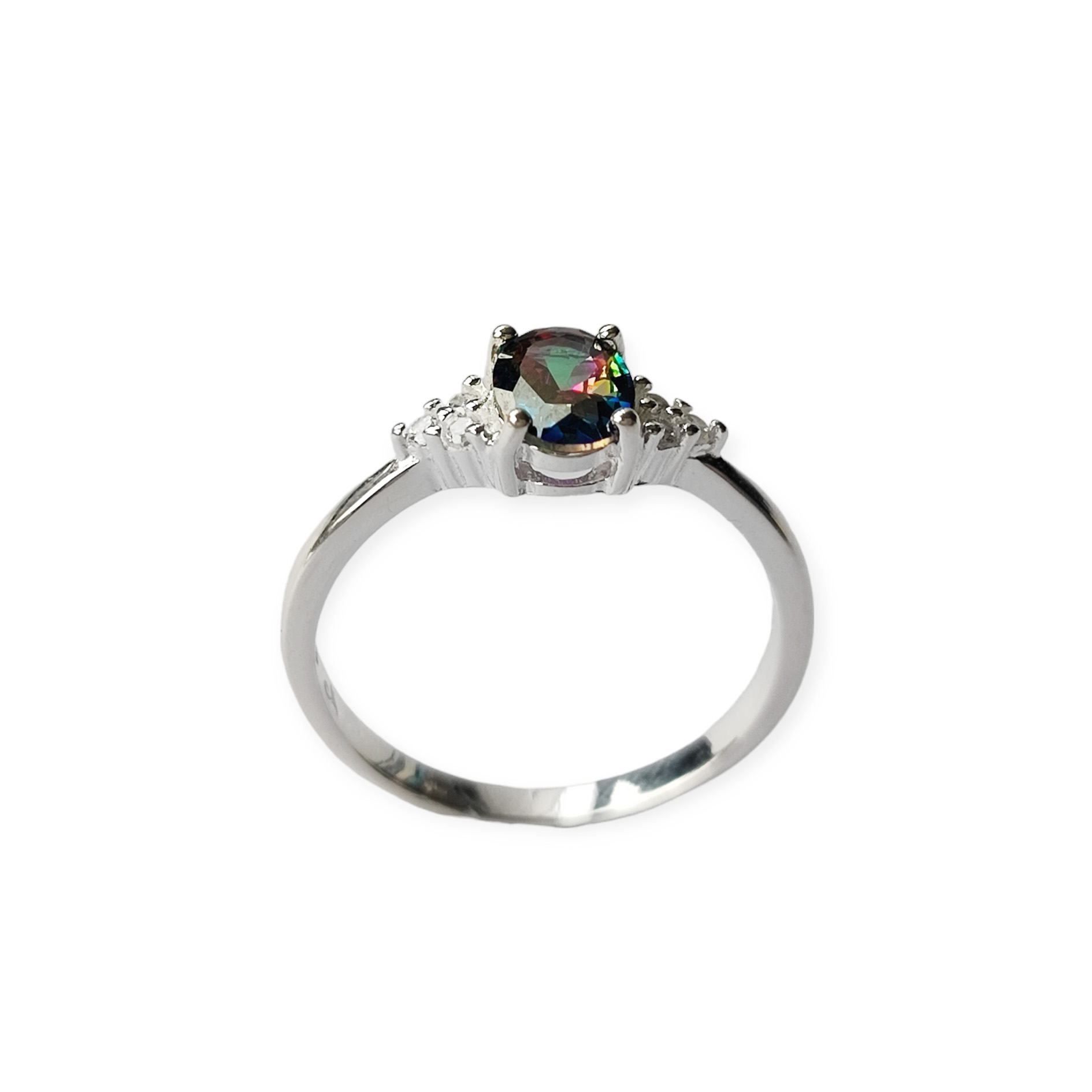 ANILLO ANDREA COGGIOLA JOYAS PLATA FINA 925 SOLITARIO TOPACIO MÍSTICO # 14 CIRCÓN - 3