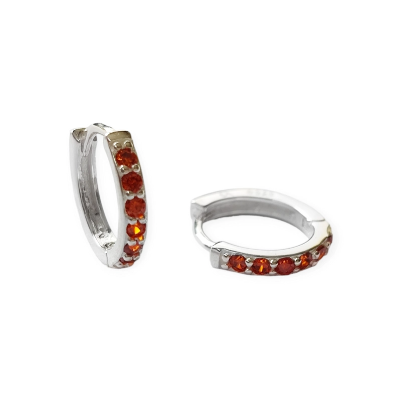 AROS ANDREA COGGIOLA JOYAS ARGOLLA CIRCÓN ROJO 15MM PLATA FINA 925 - 2
