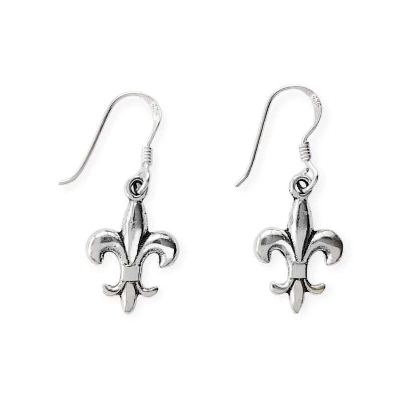 AROS ANDREA COGGIOLA JOYAS FLOR DE LIS COLGANTE GANCHO PLATA FINA 925 - 3
