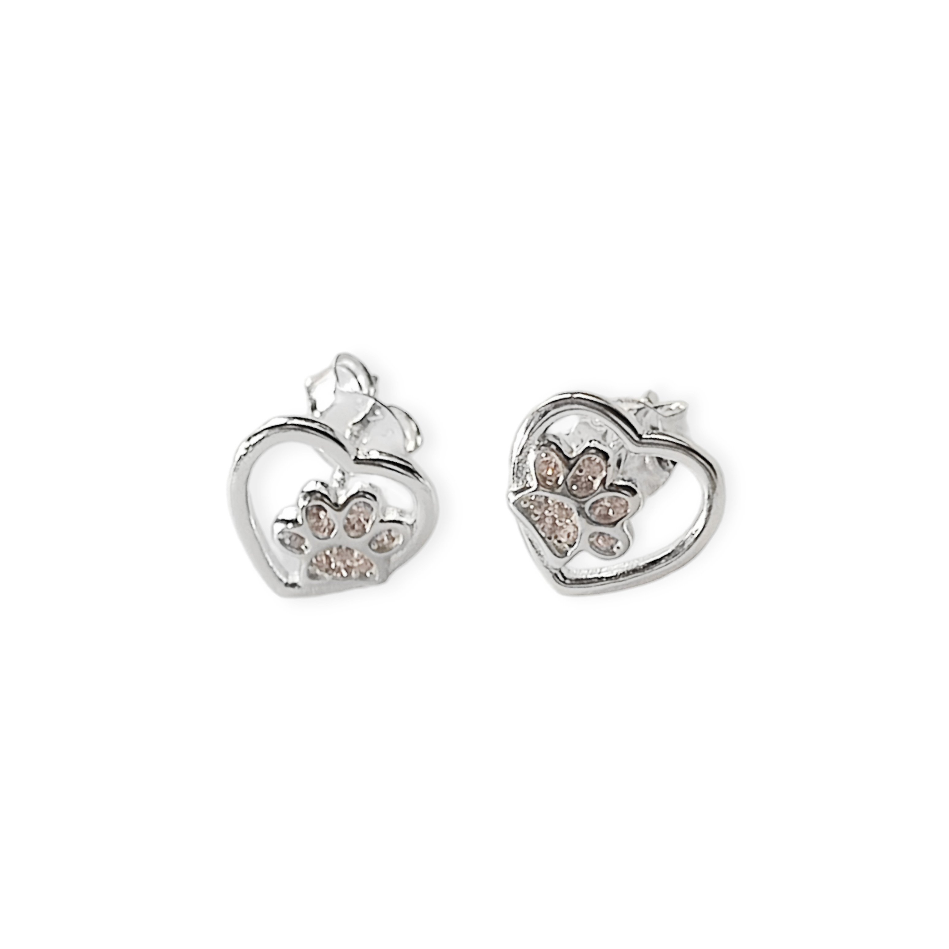 AROS ANDREA COGGIOLA JOYAS CORAZÓN HUELLA CIRCÓN ROSADO PLATA FINA 925 - 2