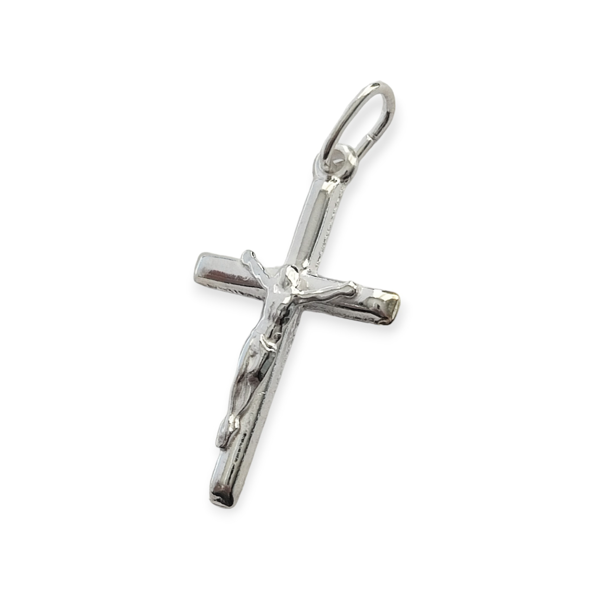 COLGANTE CRUZ TUBO CRISTO PLATA FINA 925 - 3