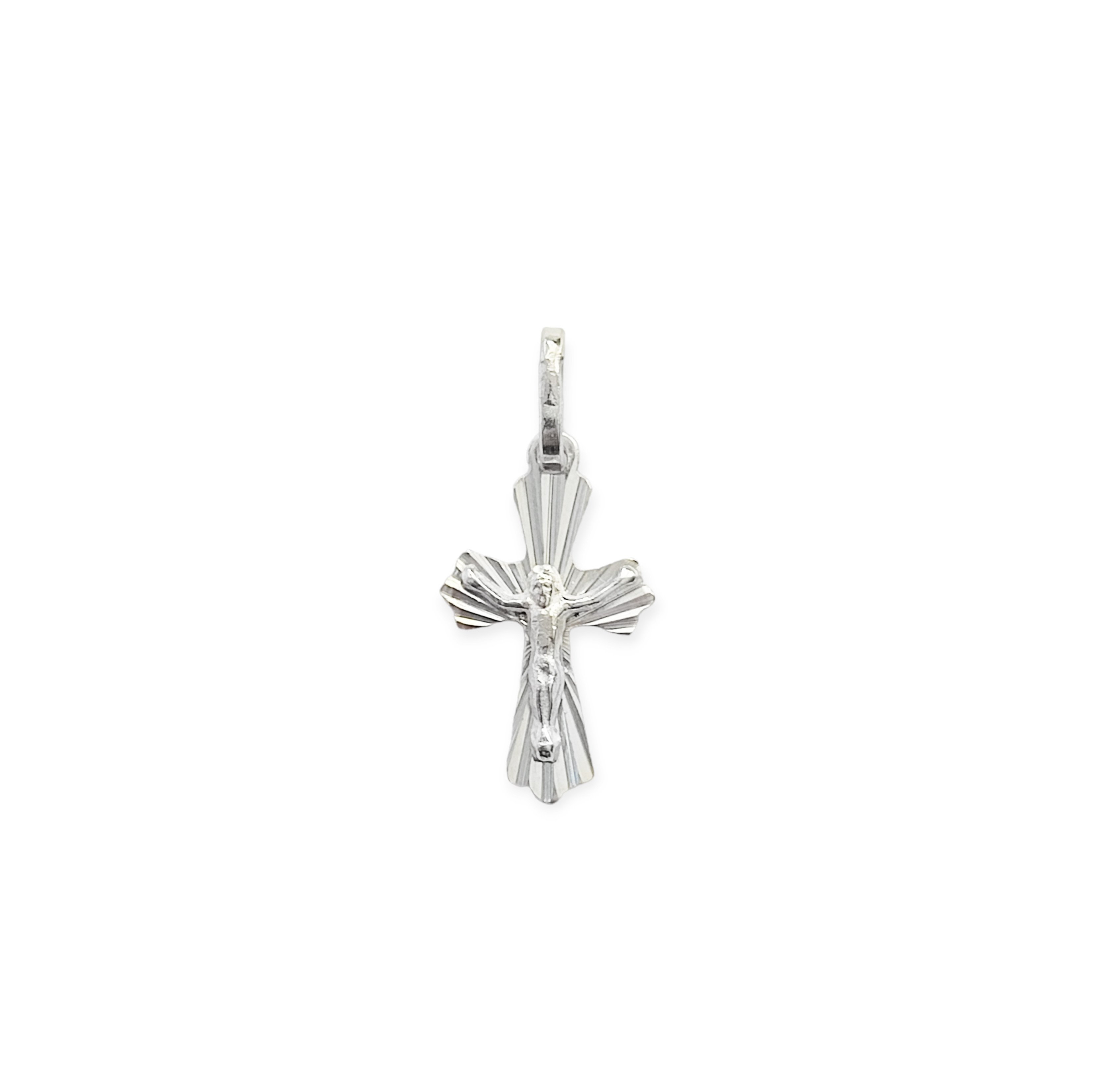 COLGANTE MINI CRUZ CRISTO FACETADA PLATA FINA 925 - 2