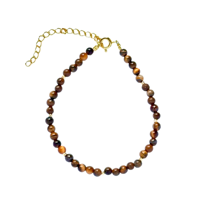 PULSERA ANDREA COGGIOLA JOYAS OJO DE TIGRE ENCHAPADO ORO 18K - 1