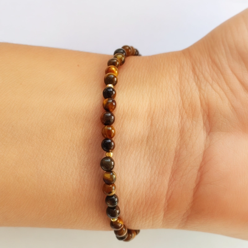 PULSERA ANDREA COGGIOLA JOYAS OJO DE TIGRE ENCHAPADO ORO 18K - 3