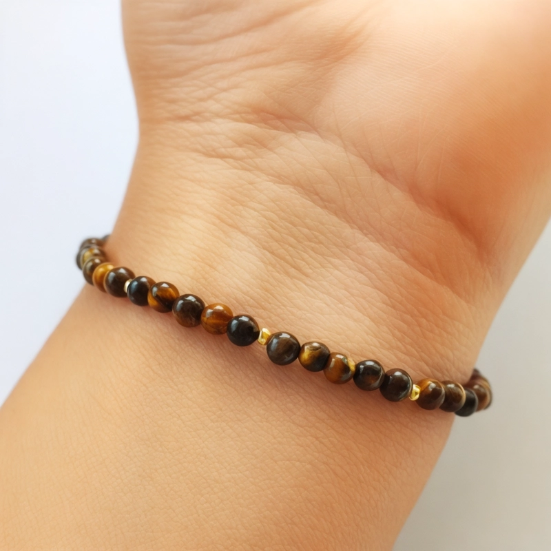 PULSERA ANDREA COGGIOLA JOYAS OJO DE TIGRE ENCHAPADO ORO 18K - 4
