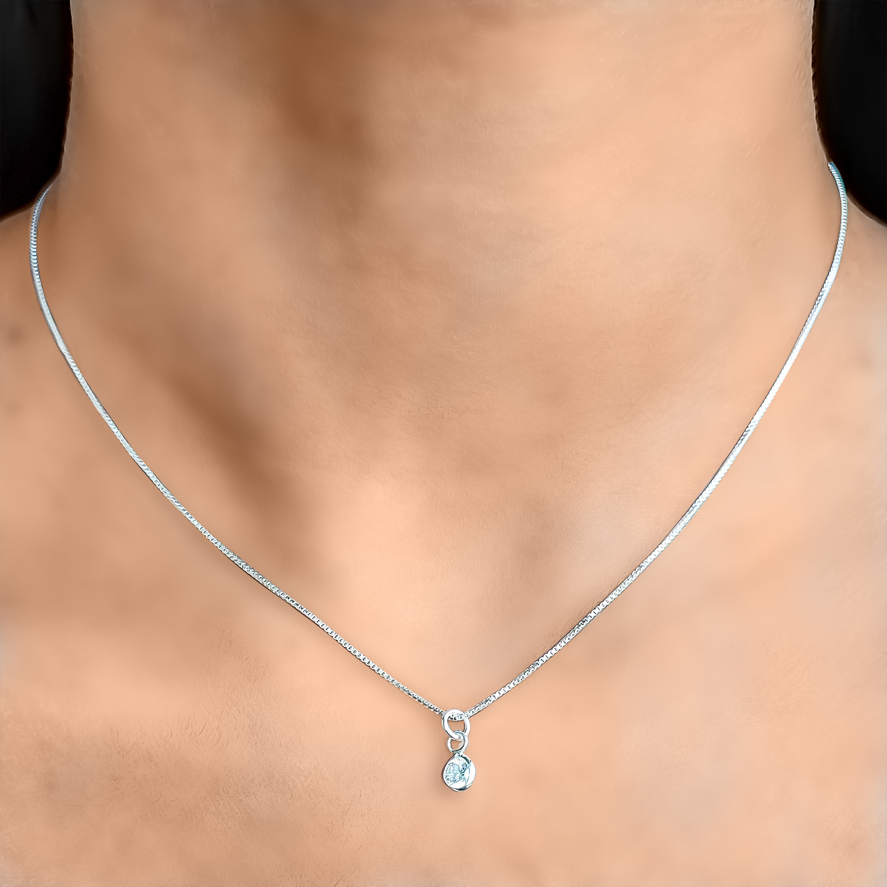 COLLAR ANDREA COGGIOLA JOYAS PLATA FINA 925 PUNTO DE LUZ CADENA VENECIANA - 2