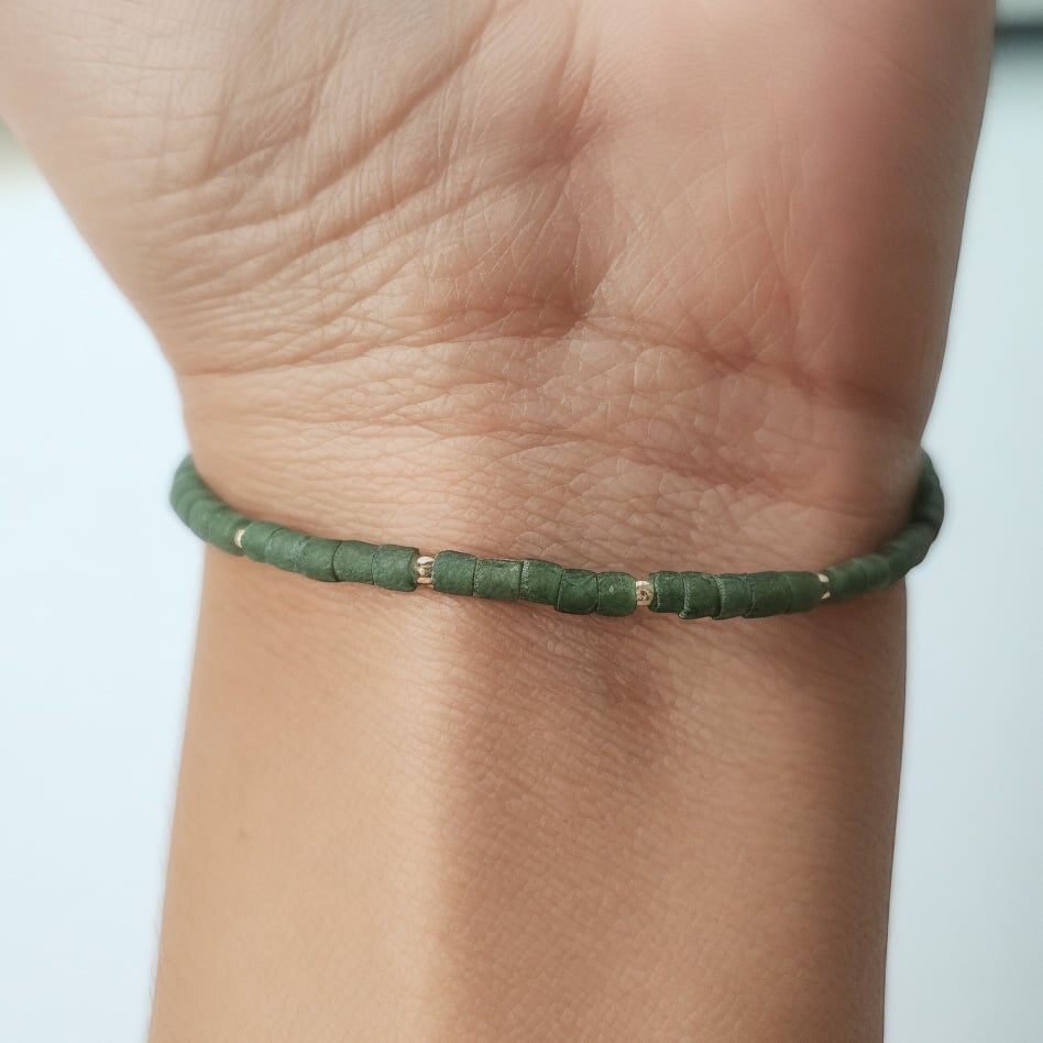 PULSERA ANDREA COGGIOLA JOYAS JADE TUBO PLATA FINA 925 - 4