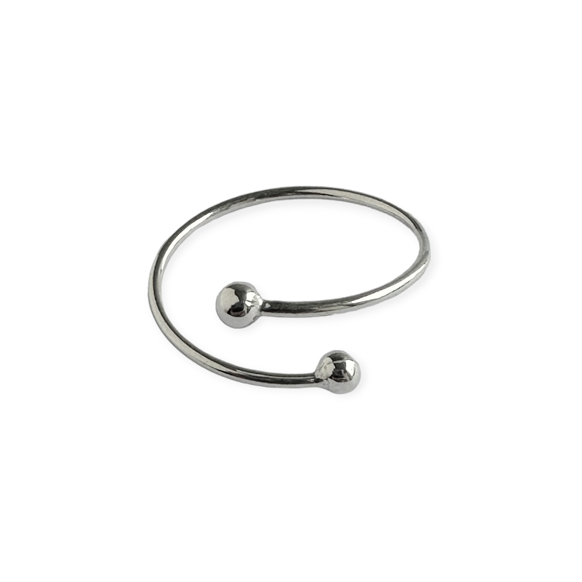 ANILLO ANDREA COGGIOLA JOYAS PLATA FINA 925 2 BOLITAS ADAPTABLE - 1