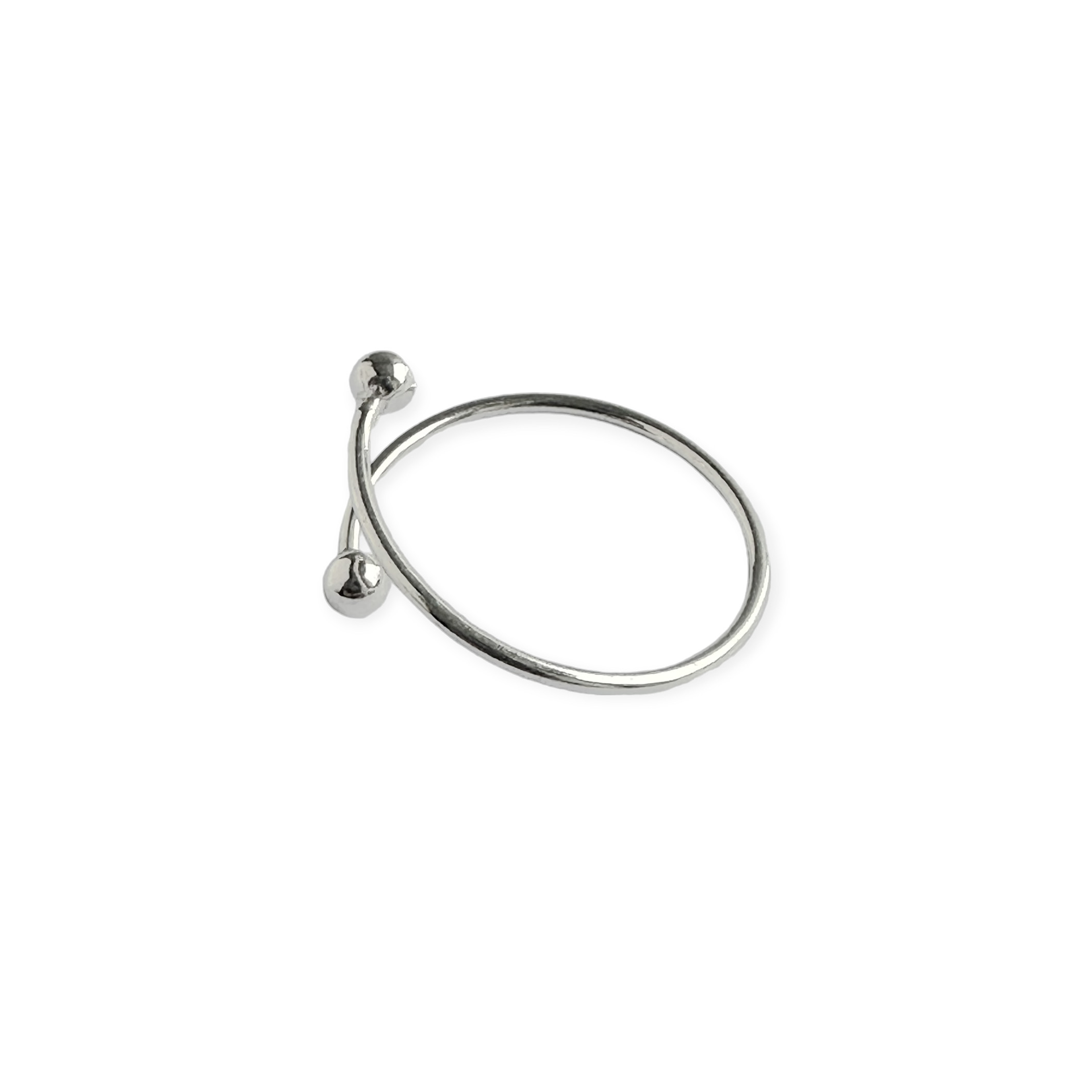 ANILLO ANDREA COGGIOLA JOYAS PLATA FINA 925 2 BOLITAS ADAPTABLE - 2