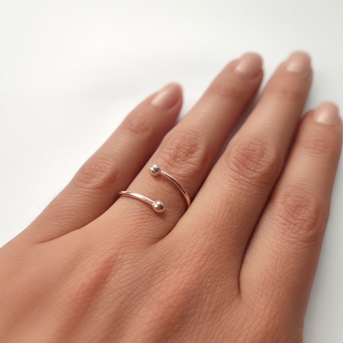 ANILLO ANDREA COGGIOLA JOYAS PLATA FINA 925 2 BOLITAS ADAPTABLE - 5