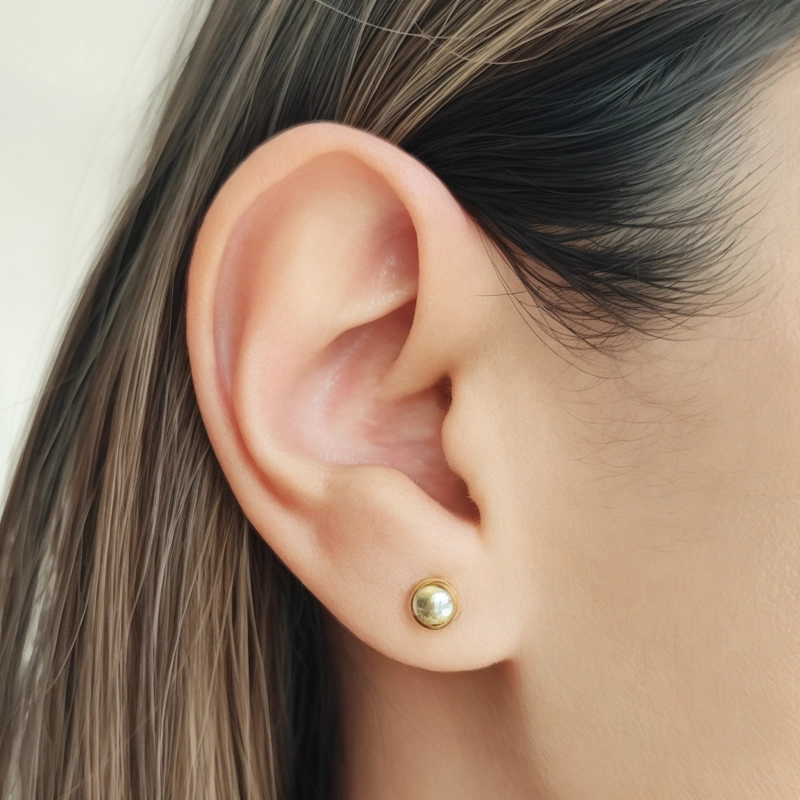 AROS ANDREA COGGIOLA JOYAS BOLA LISA 6 MM ENCHAPADO ORO 18K - 3