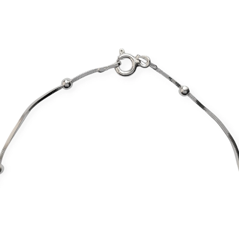 PULSERA ANDREA COGGIOLA JOYAS PLATA FINA 925 COLA DE TOPO CUADRADA 7 BOLITAS - 2