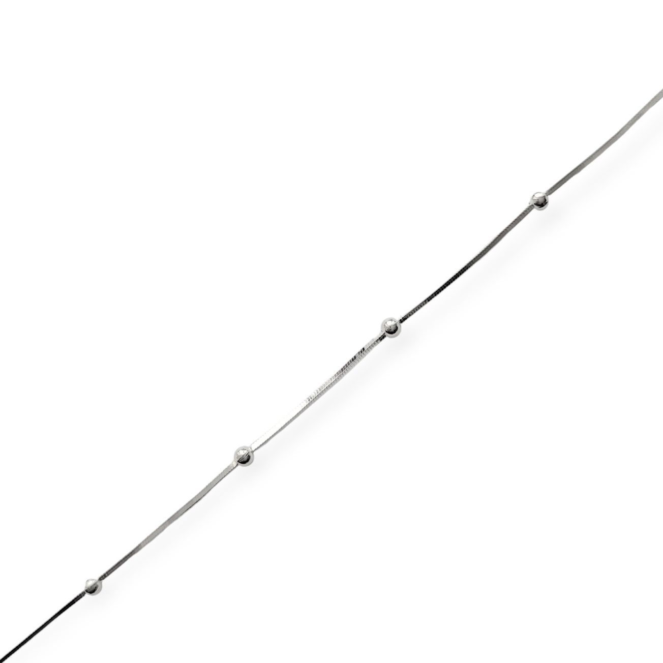 TOBILLERA ANDREA COGGIOLA JOYAS COLA DE TOPO CUADRADA 8 BOLITAS PLATA FINA 925 - 3