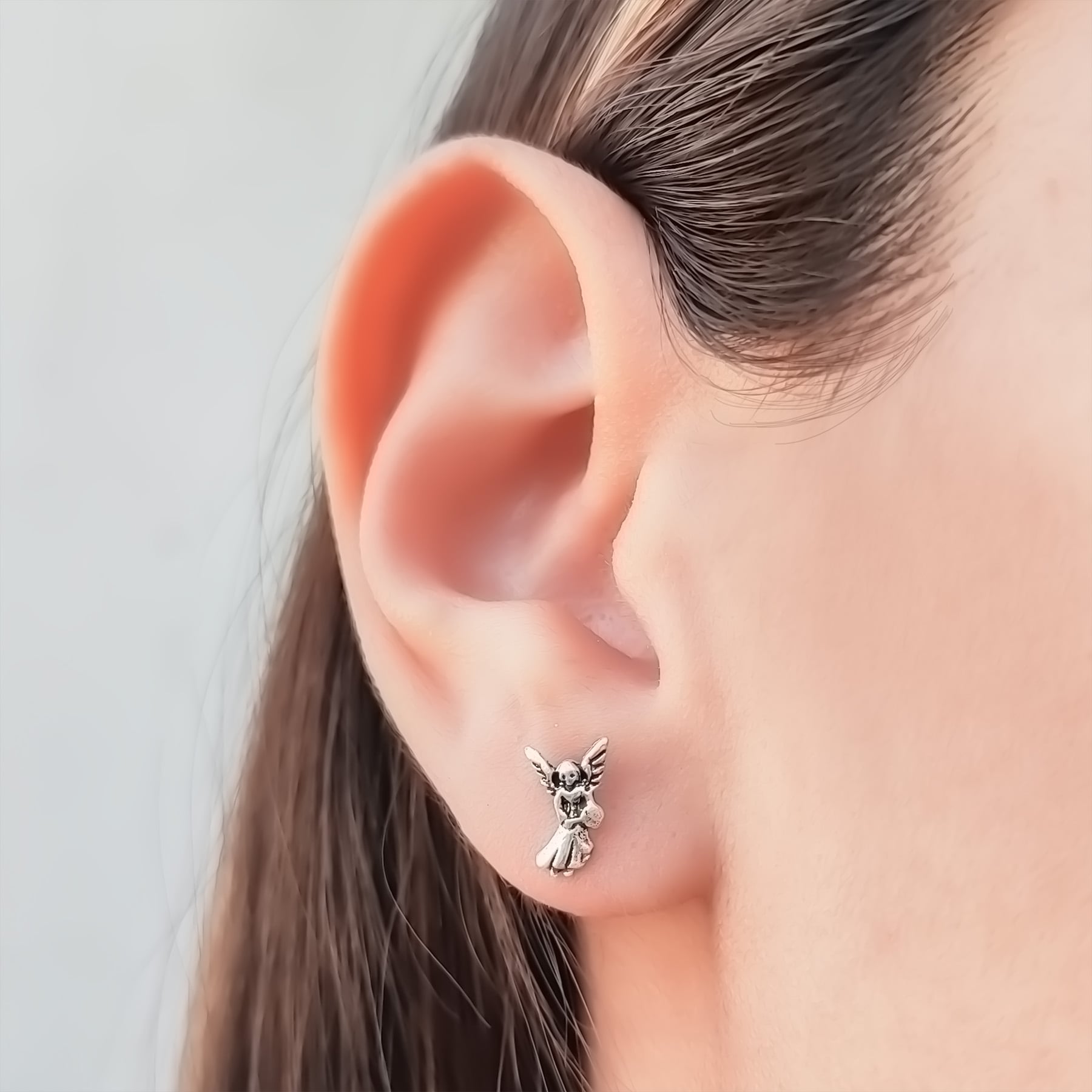 AROS ANDREA COGGIOLA JOYAS ÁNGEL MINI PLATA FINA 925 - 2