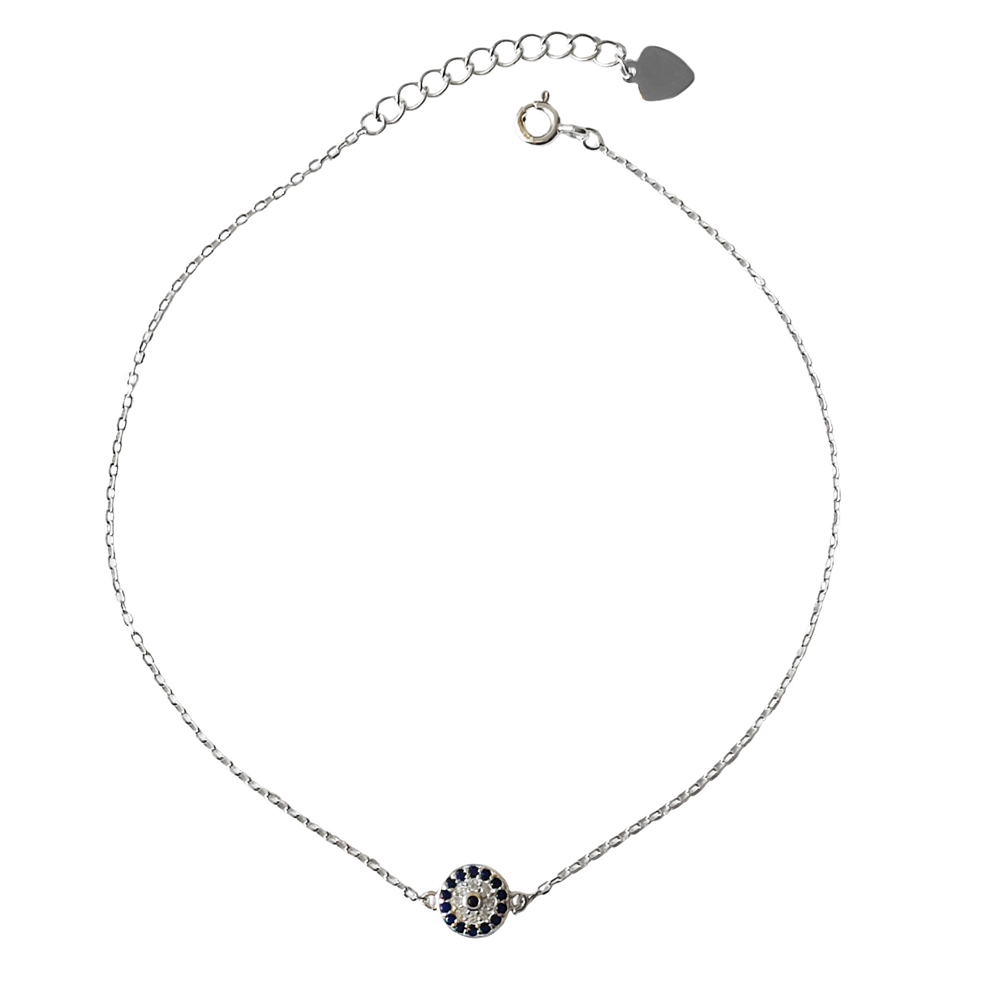 TOBILLERA ANDREA COGGIOLA JOYAS OJO TURCO CIRCÓN PLATA FINA 925 - 1