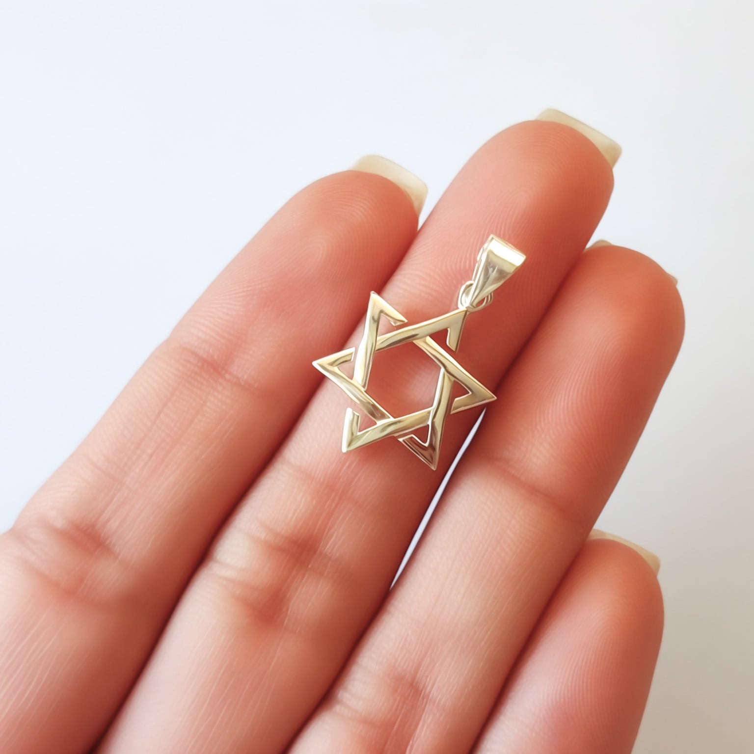 COLGANTE ESTRELLA DE DAVID 16MM PLATA FINA 925 - 3