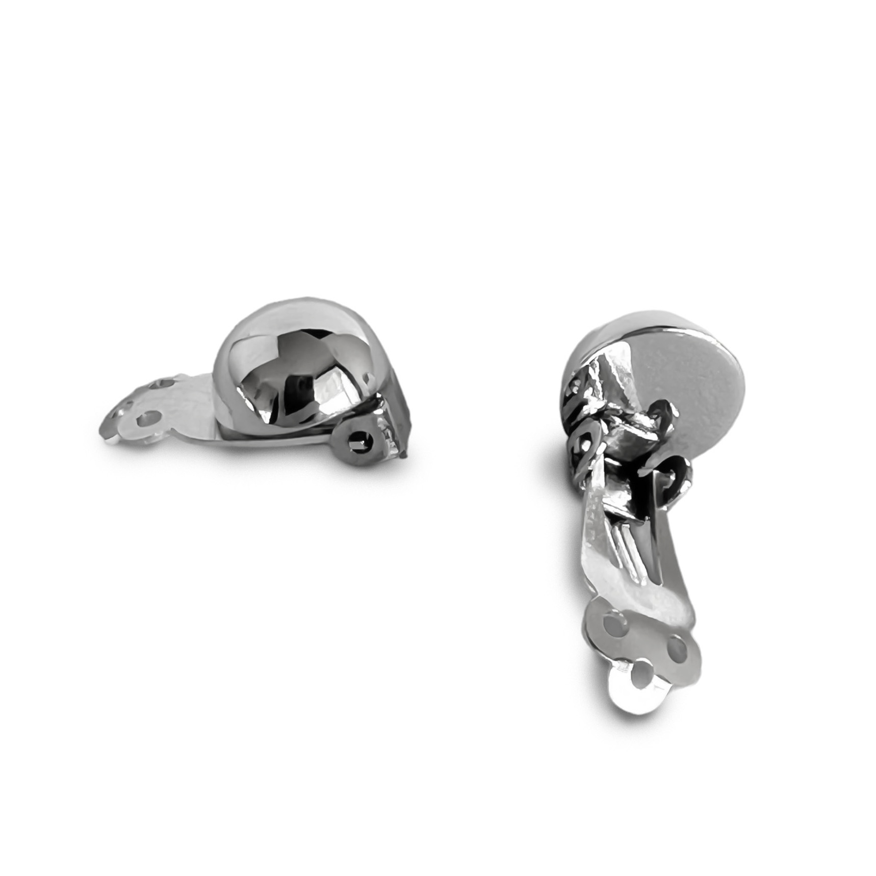 AROS ANDREA COGGIOLA JOYAS MEDIA BOLA 10MM CLIP PLATA FINA 925 - 1