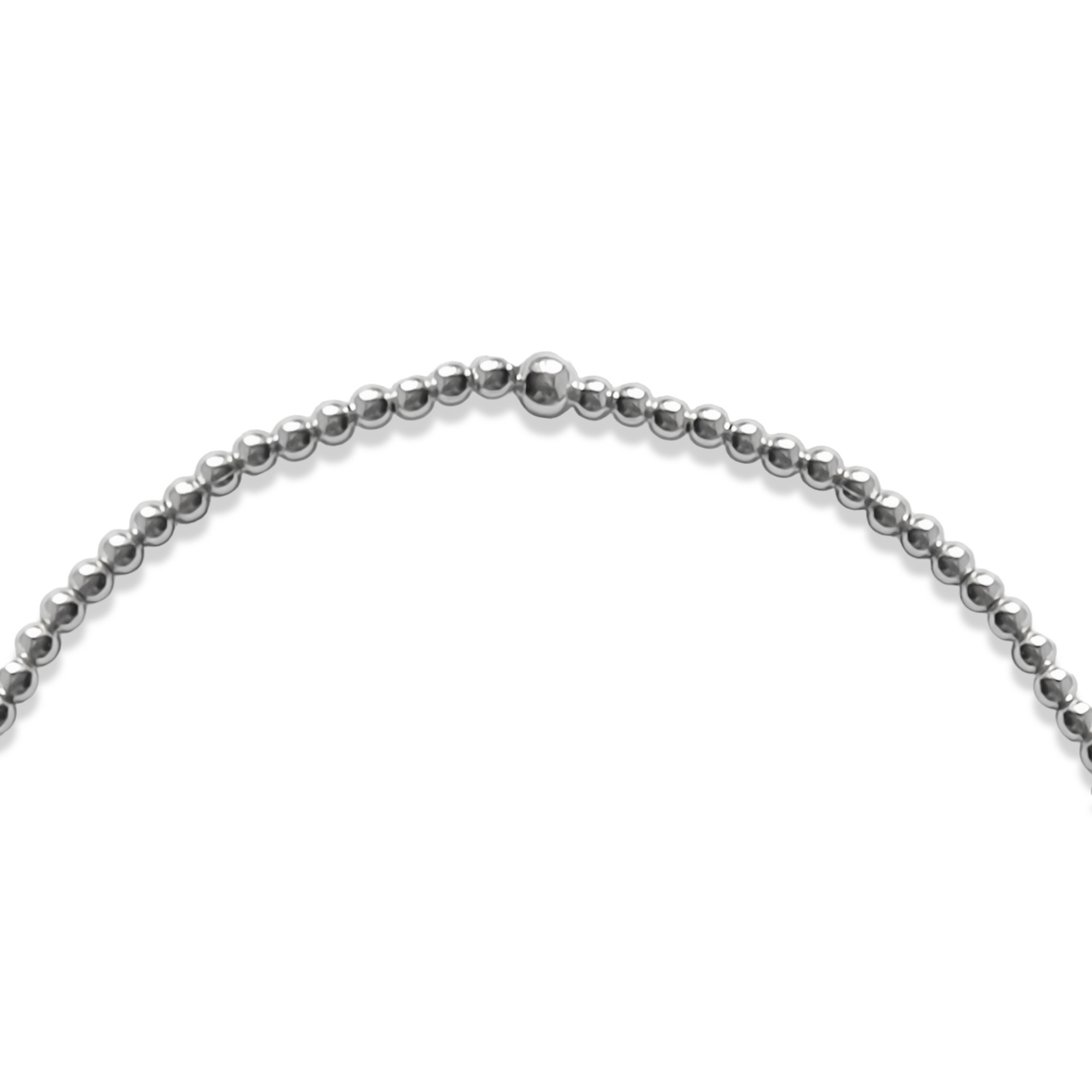 PULSERA ANDREA COGGIOLA JOYAS BOLITAS 2MM PLATA FINA 925 ELÁSTICADA - 2