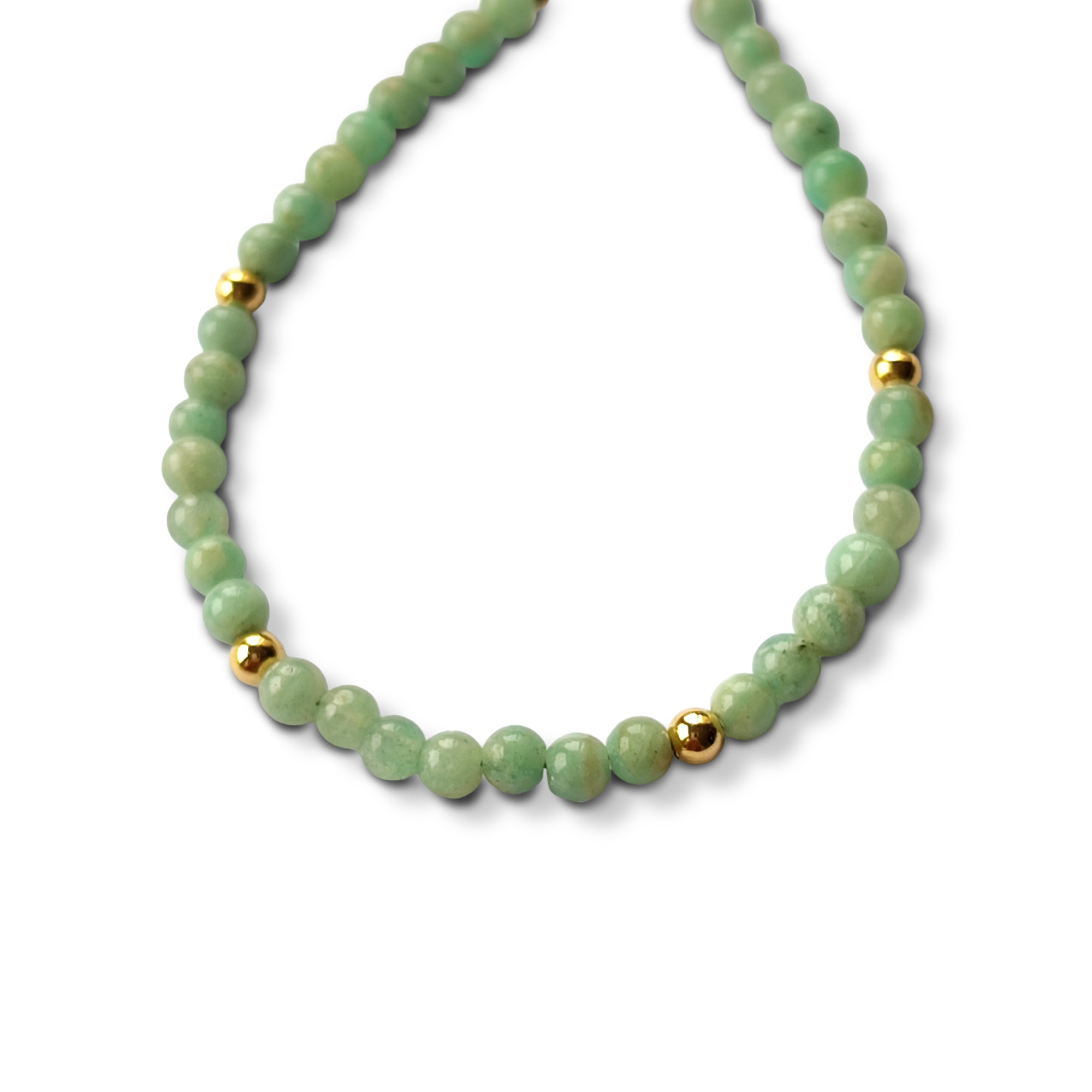 PULSERA ANDREA COGGIOLA JOYAS AMAZONITA BOLITAS ENCHAPADAS ORO 18K - 2