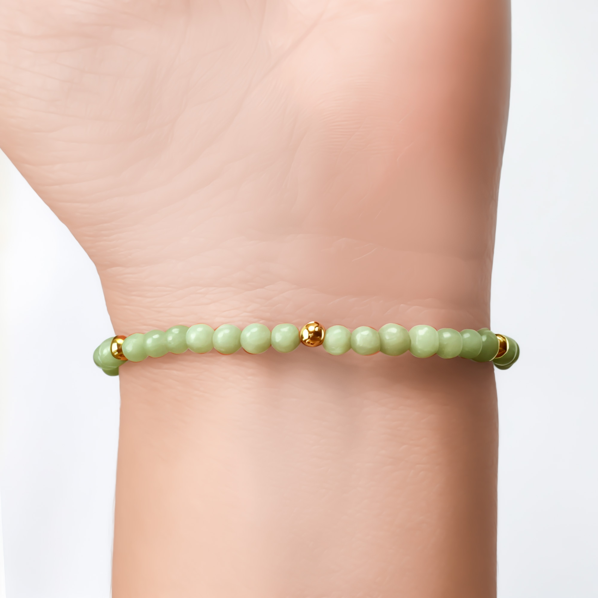 PULSERA ANDREA COGGIOLA JOYAS AMAZONITA BOLITAS ENCHAPADAS ORO 18K - 3