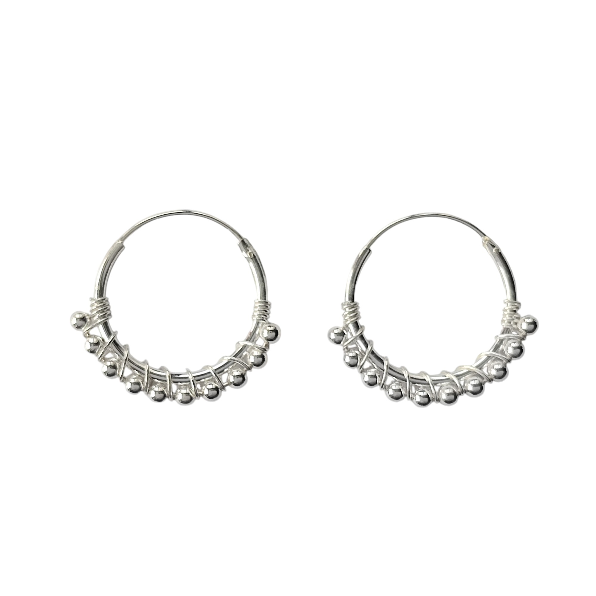 AROS ANDREA COGGIOLA JOYAS ARGOLLA ALBA PELOTITAS 16MM PLATA FINA 925 - 1