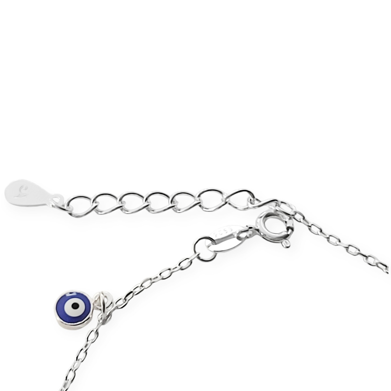 PULSERA ANDREA COGGIOLA JOYAS OJO TURCO CRISTAL AZUL PLATA FINA 925 - 3