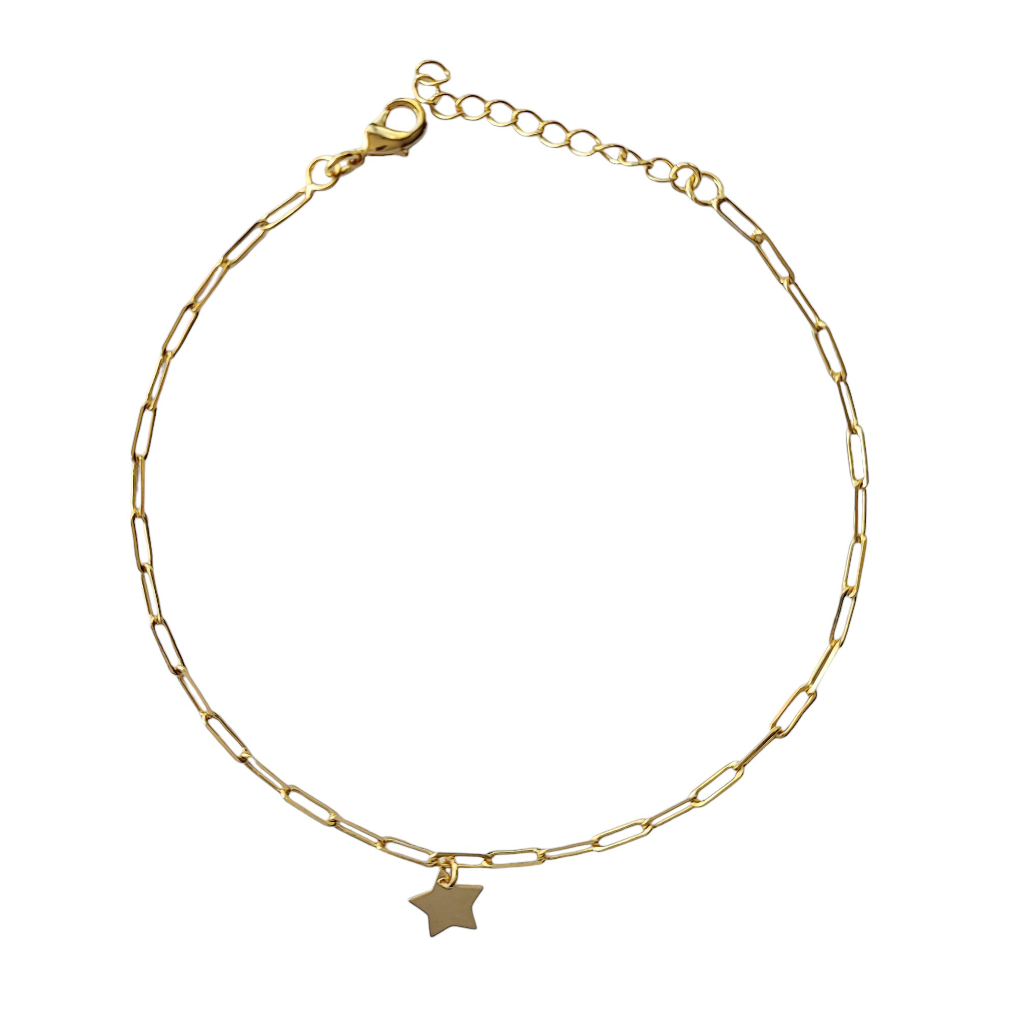 TOBILLERA ANDREA COGGIOLA JOYAS ESTRELLA ESLABÓN ALARGADO ENCHAPADO ORO 18K - 1