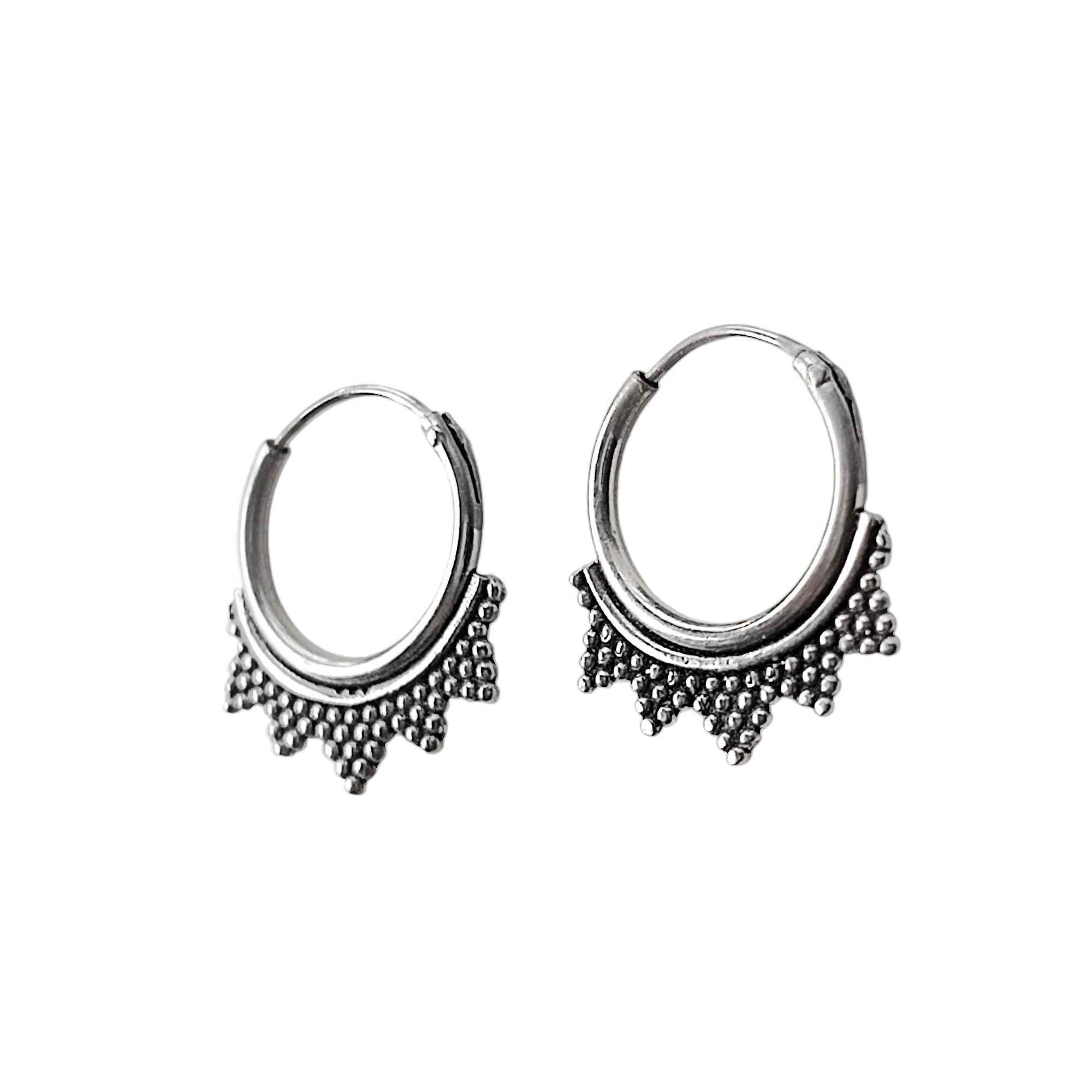 AROS ANDREA COGGIOLA JOYAS ARGOLLAS ÉTNICO FINO PLATA FINA 925 - 1