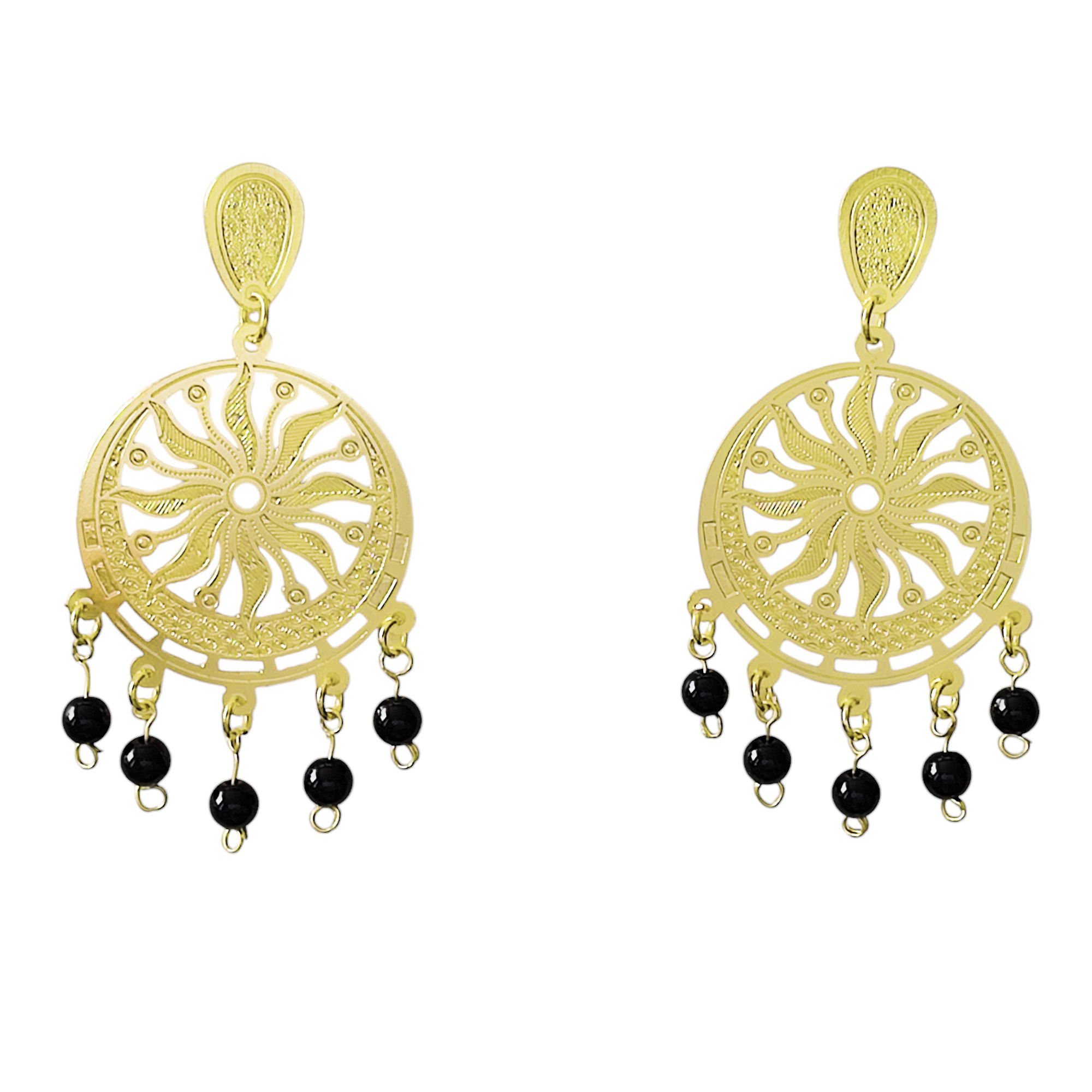 AROS ANDREA COGGIOLA JOYAS TERESA SOL ÓNIX ENCHAPADO ORO 18K - 1